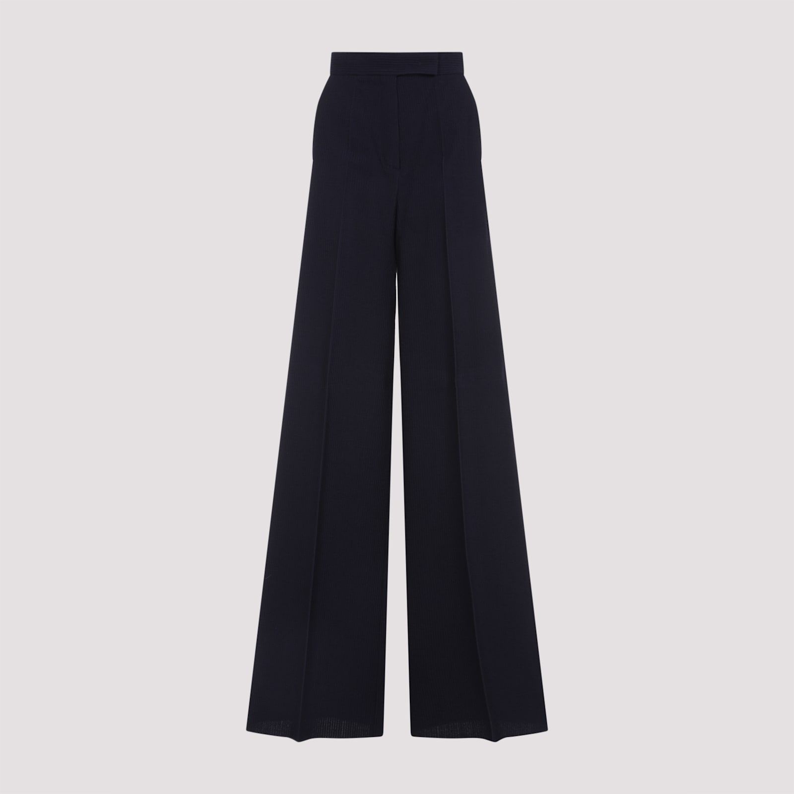 Max Mara Womens Ultramarine Osol Wide-leg Ribbed Stretch-wool Trousers In Blu Marino