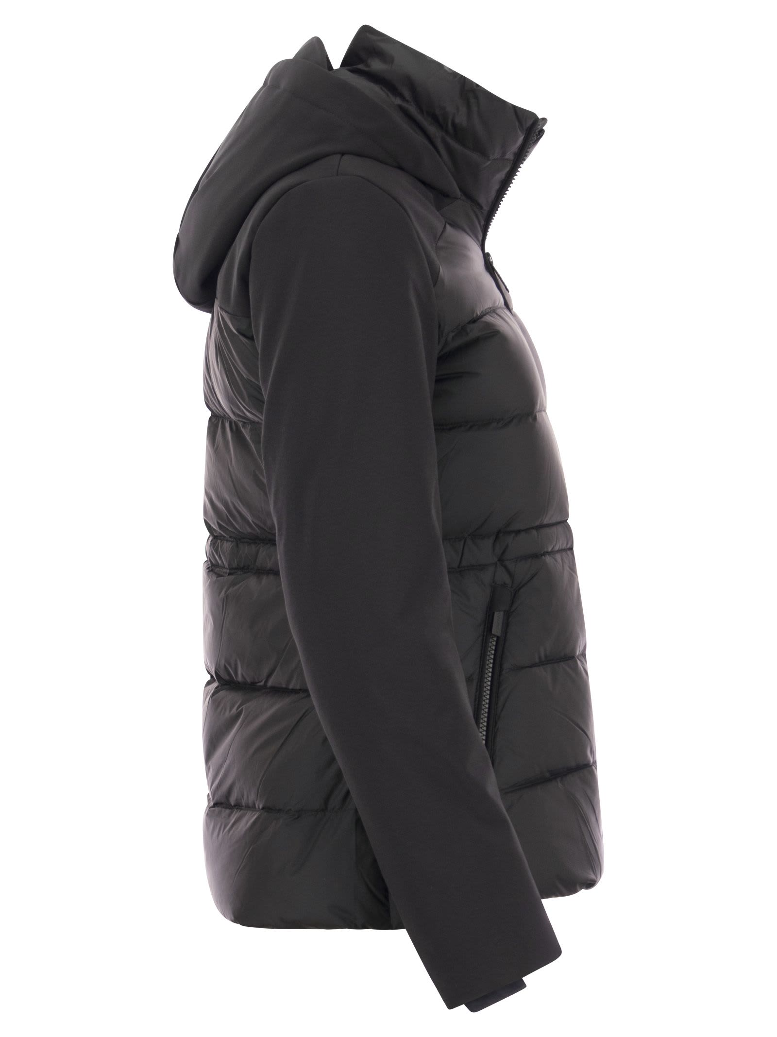 Shop Woolrich Quilted Down Jacket With Hood In Black