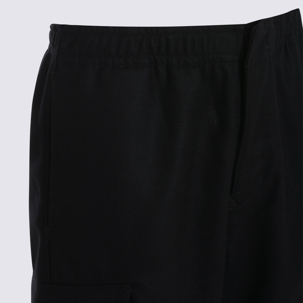 Stone Island Loose-fit Cargo Trousers With Elasticated Zipped Cuffs In Black
