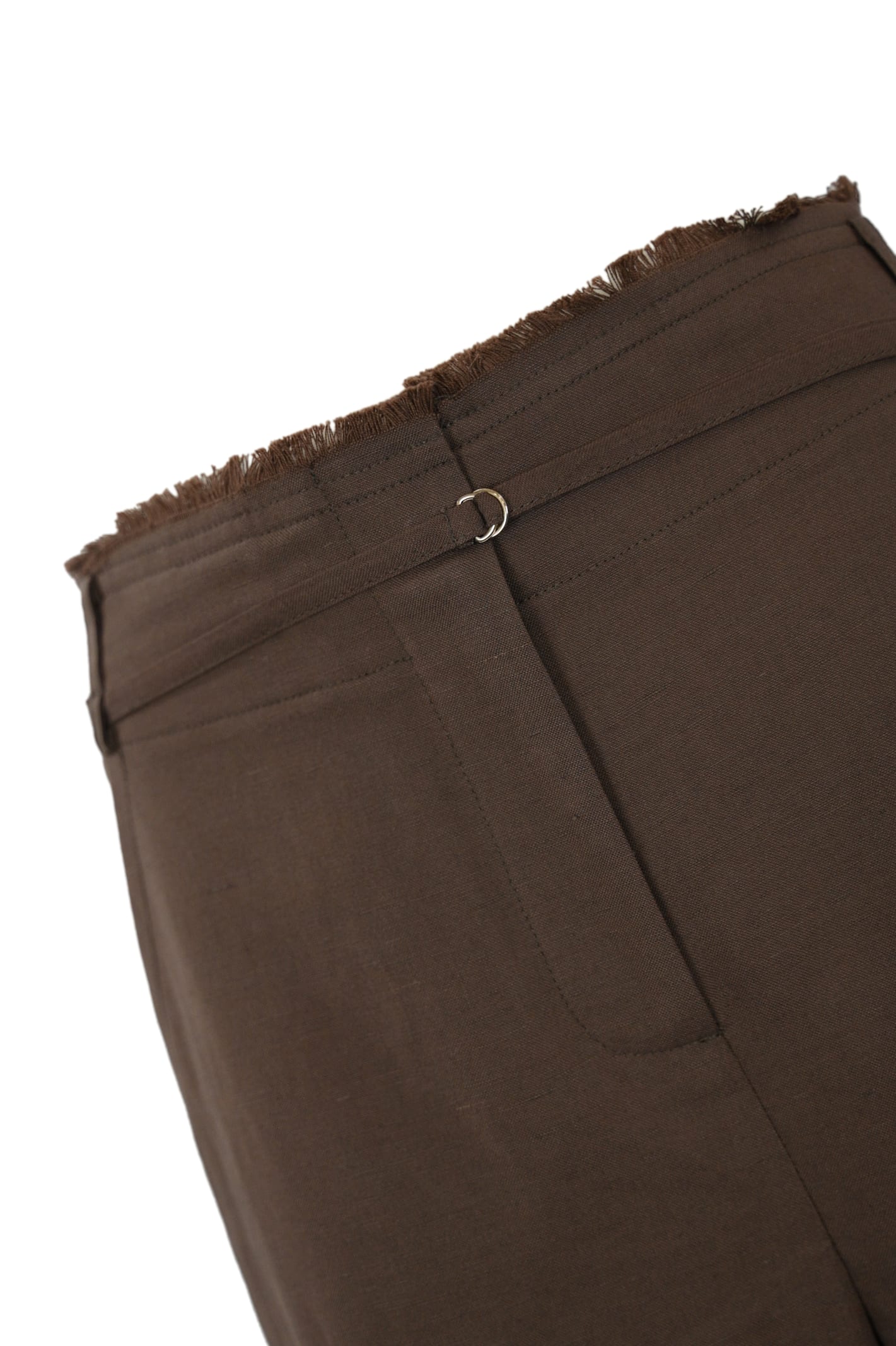 Patrizia Pepe Essential Viscose And Linen Trousers In Sensual Brown