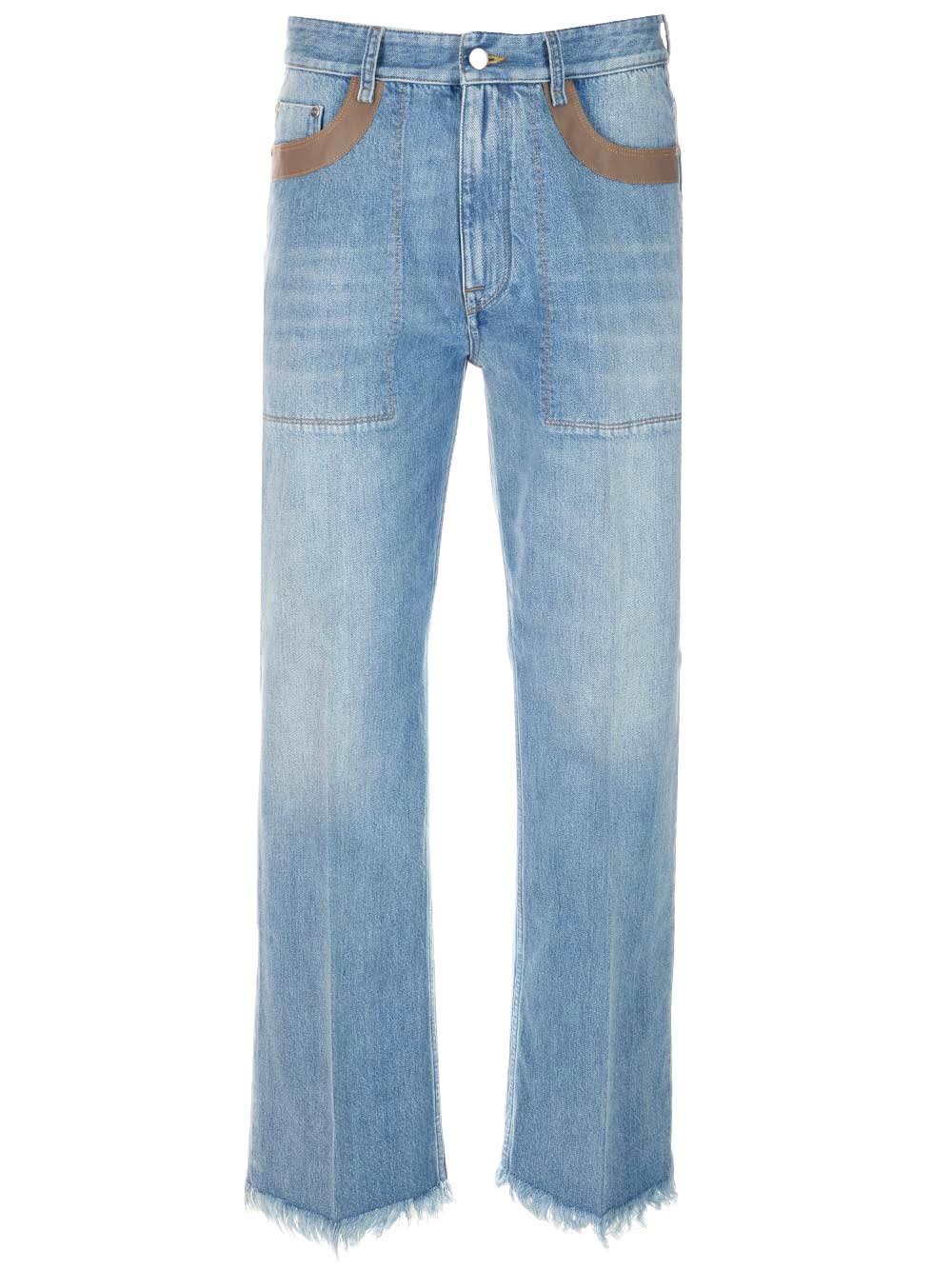 Light Blue Jeans With Fringes