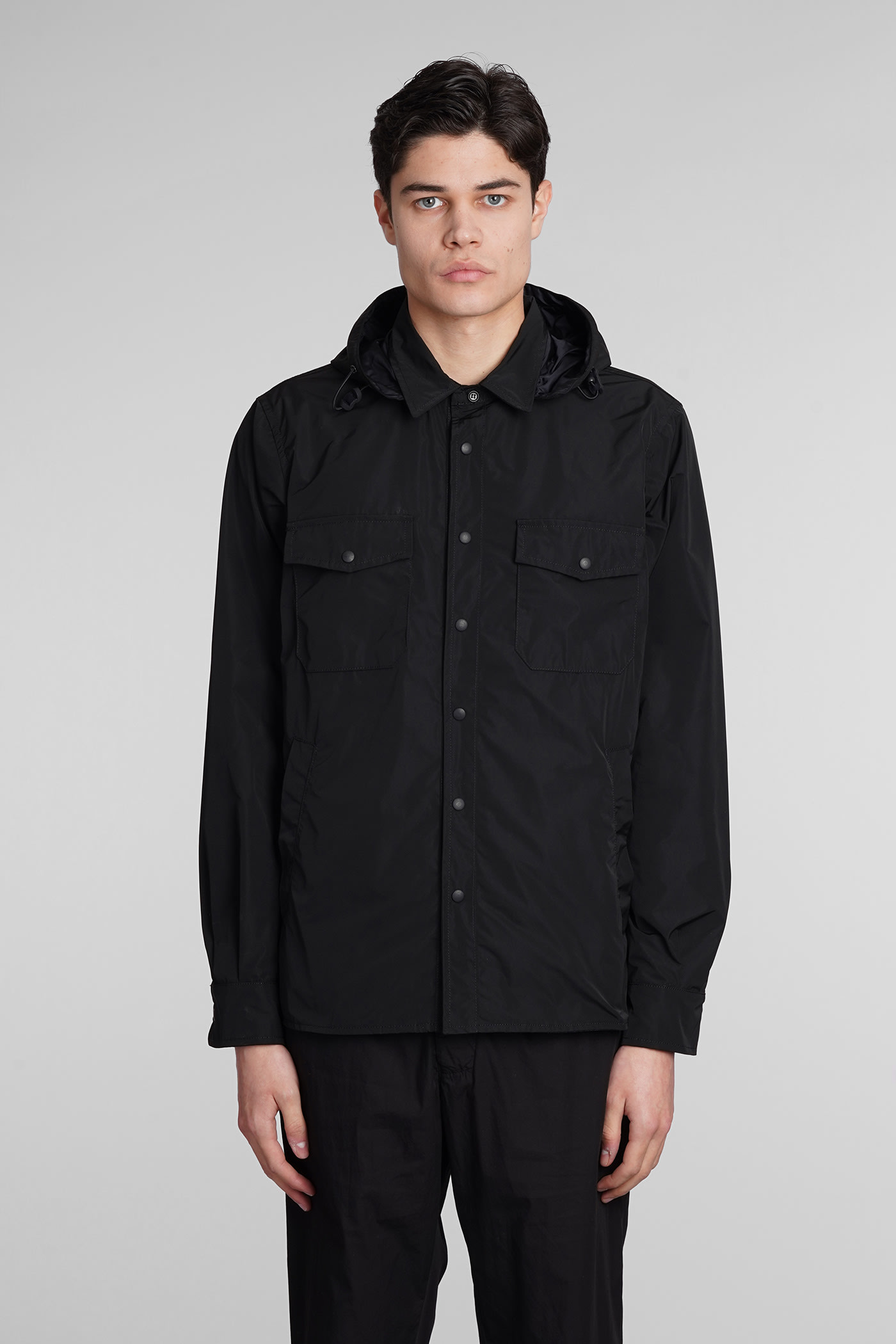 Shop Aspesi Pioggia Aprile I Casual Jacket In Black Polyester