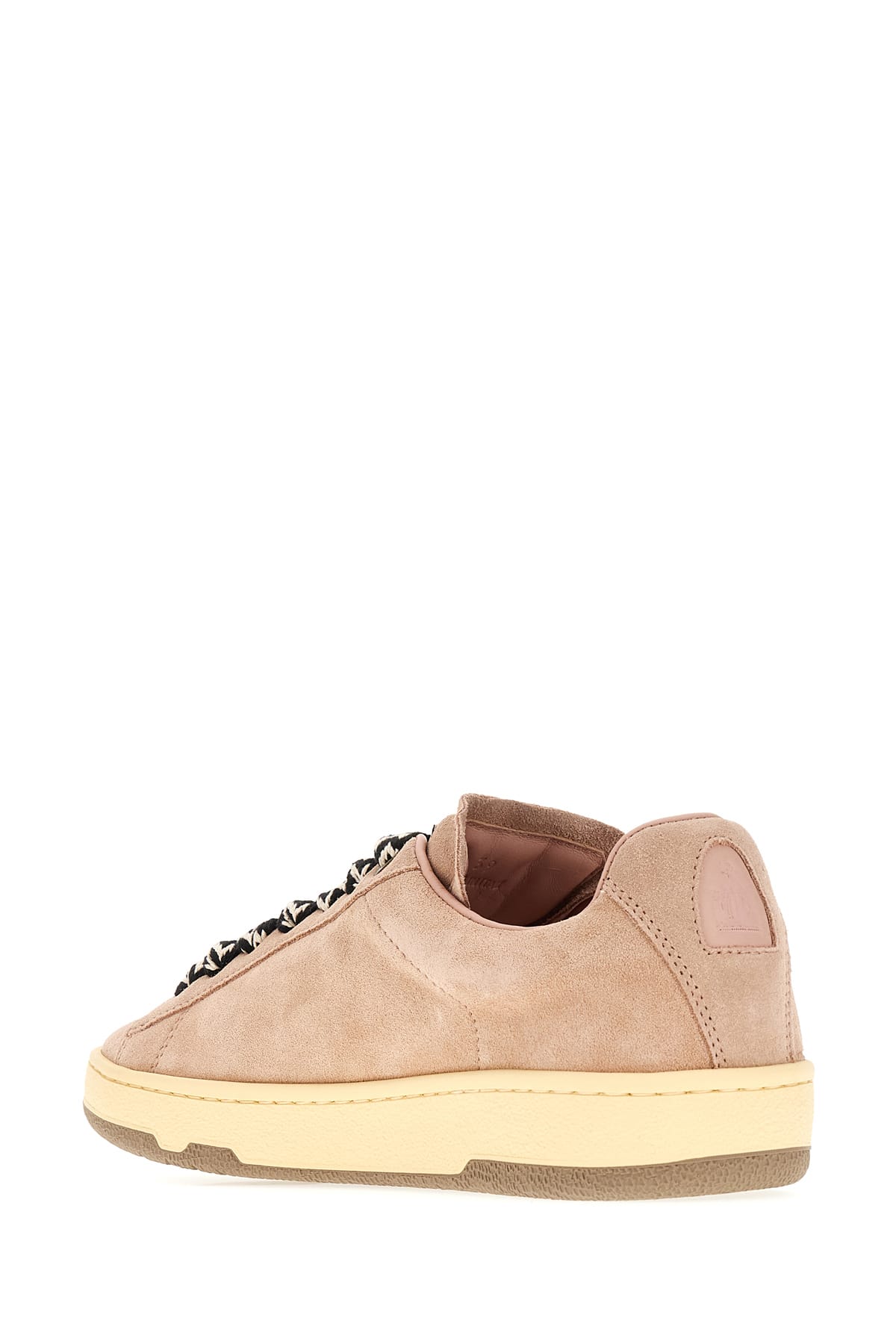 Shop Lanvin Antiqued Pink Suede Curb Lite Sneakers In 51