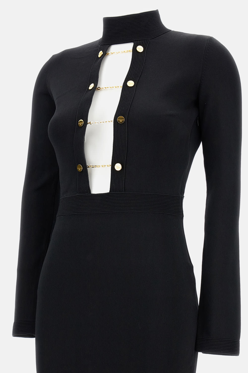 Elisabetta Franchi Open-back Maxi Dress In Black
