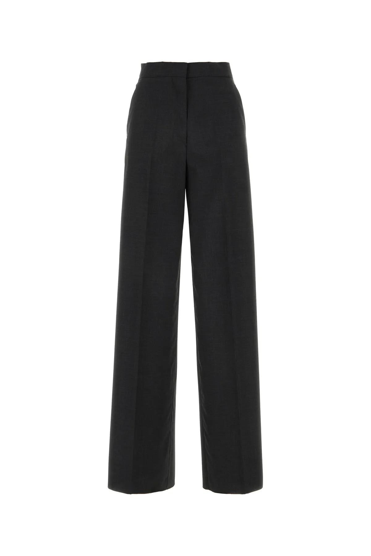 Shop Max Mara Graphite Twill Mendoza Pant In Charcoal