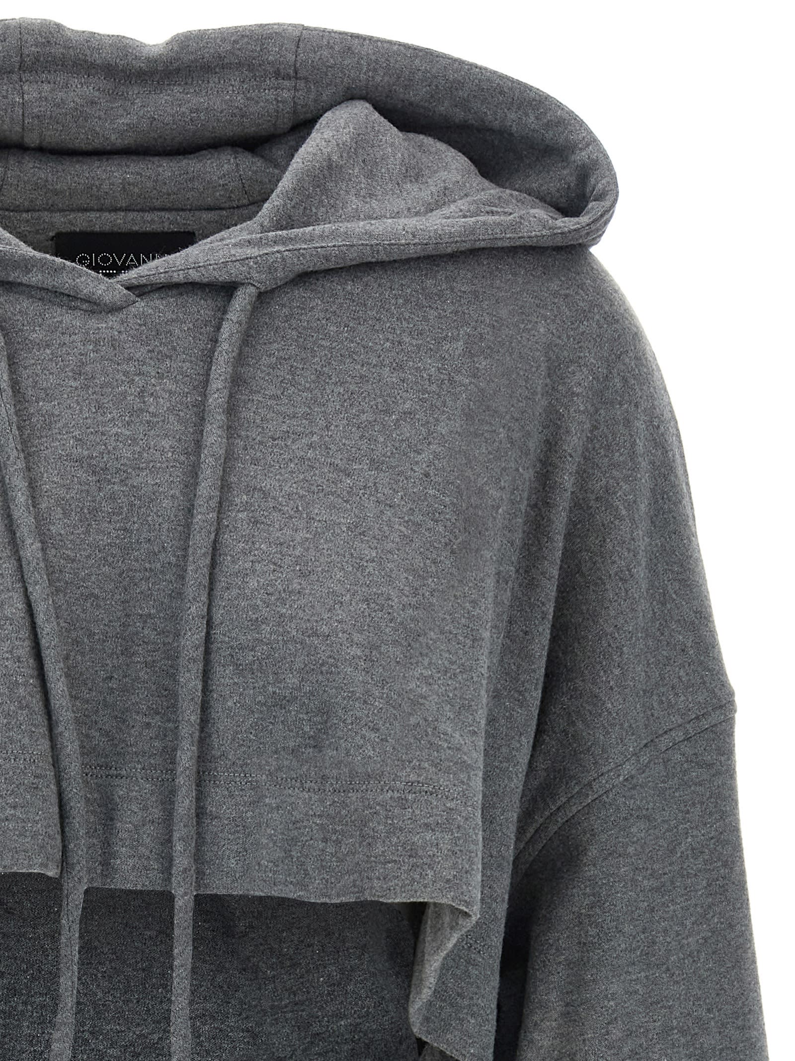 Giovanni Bedin Cropped Hoodie In Gray