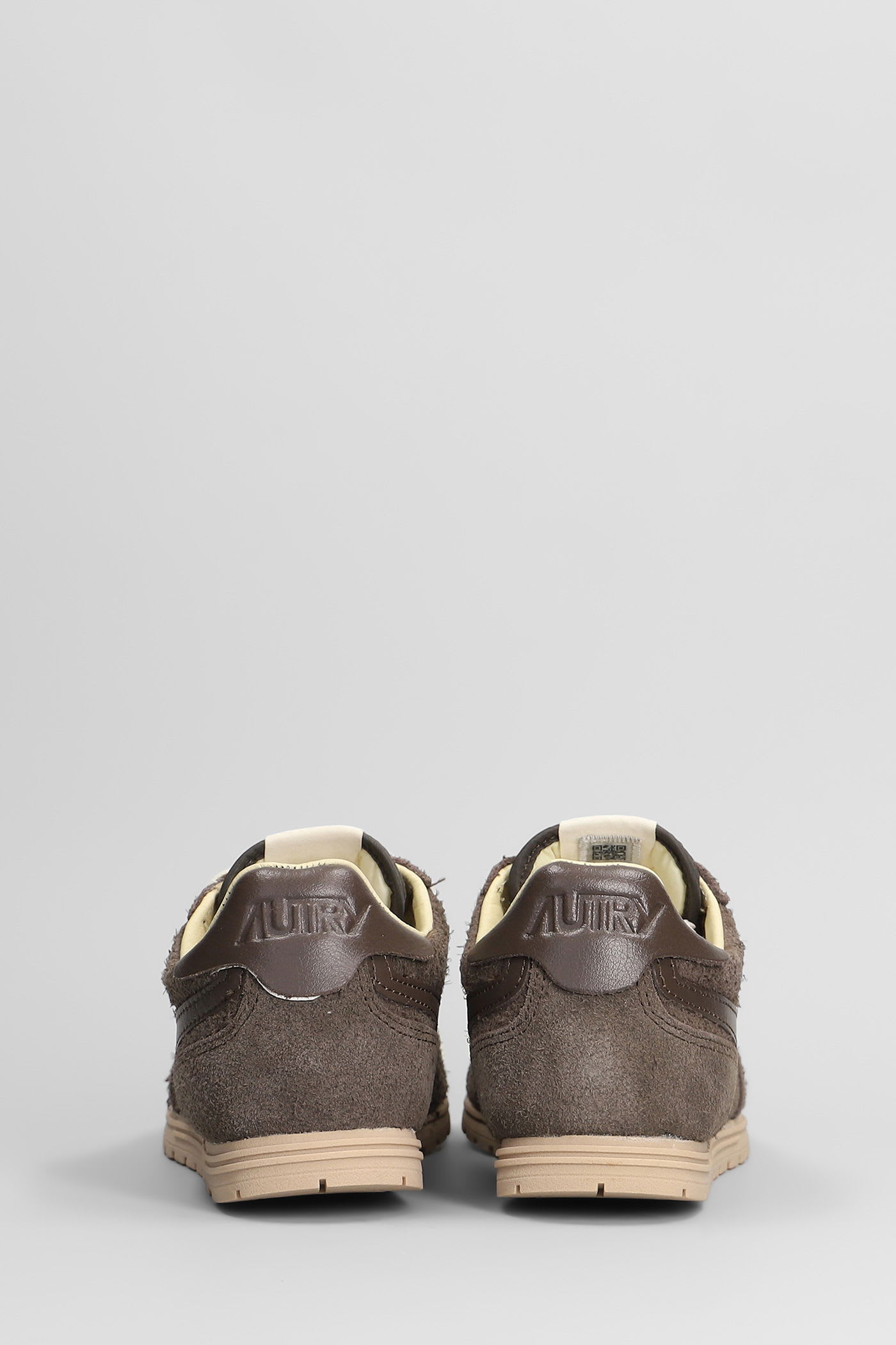 Autry Windspin Panelled Brushed Suede Sneakers In Brown
