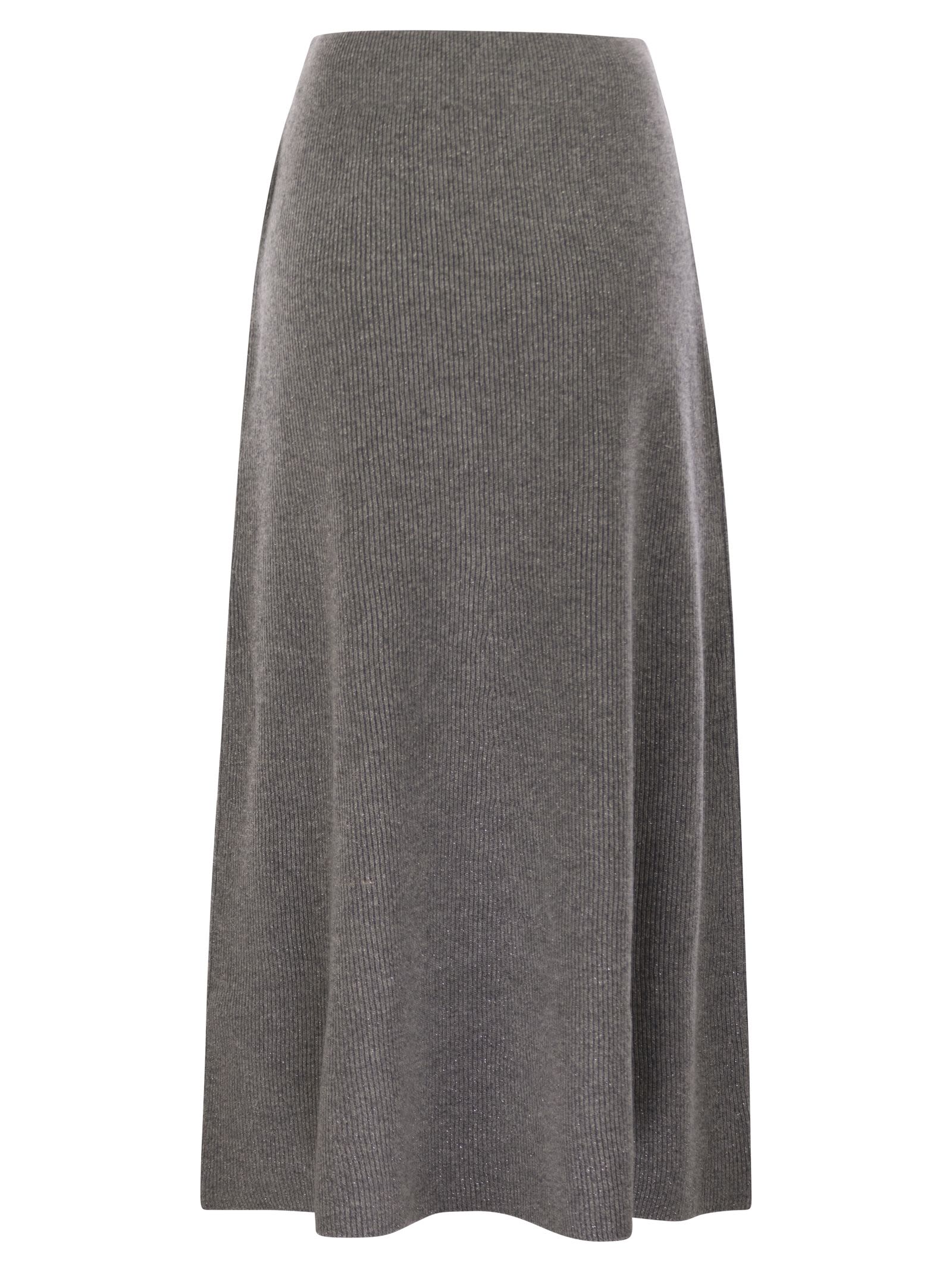 Fabiana Filippi Platinum And Lurex Long Skirt In Gray