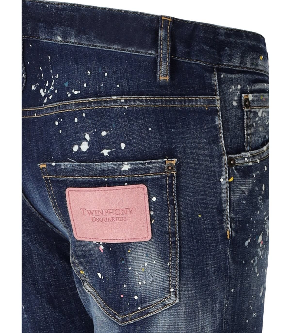 Shop Dsquared2 Cropped Jeans In Blu