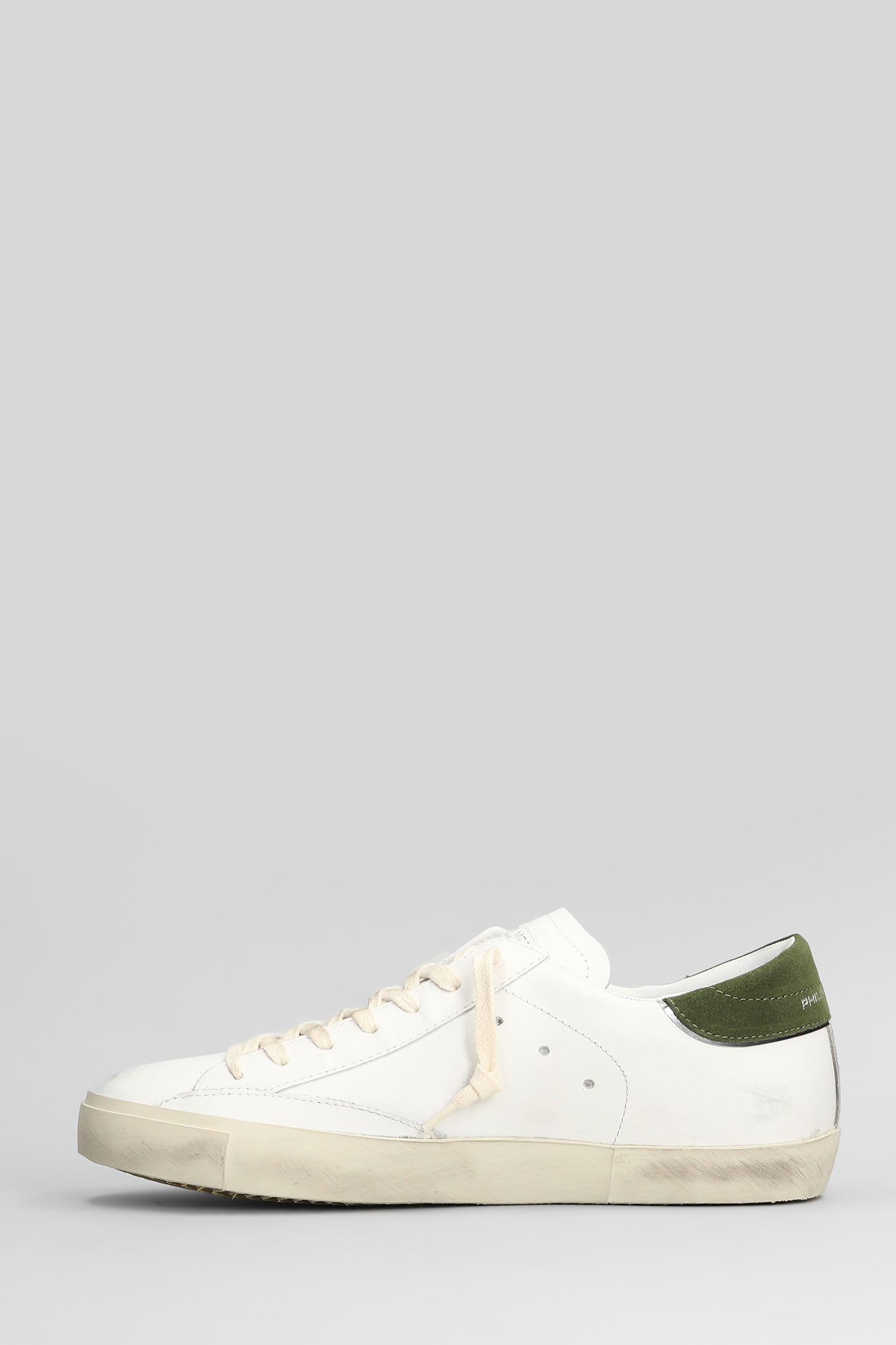 Philippe Model Prsx Low Sneakers In White Leather In White
