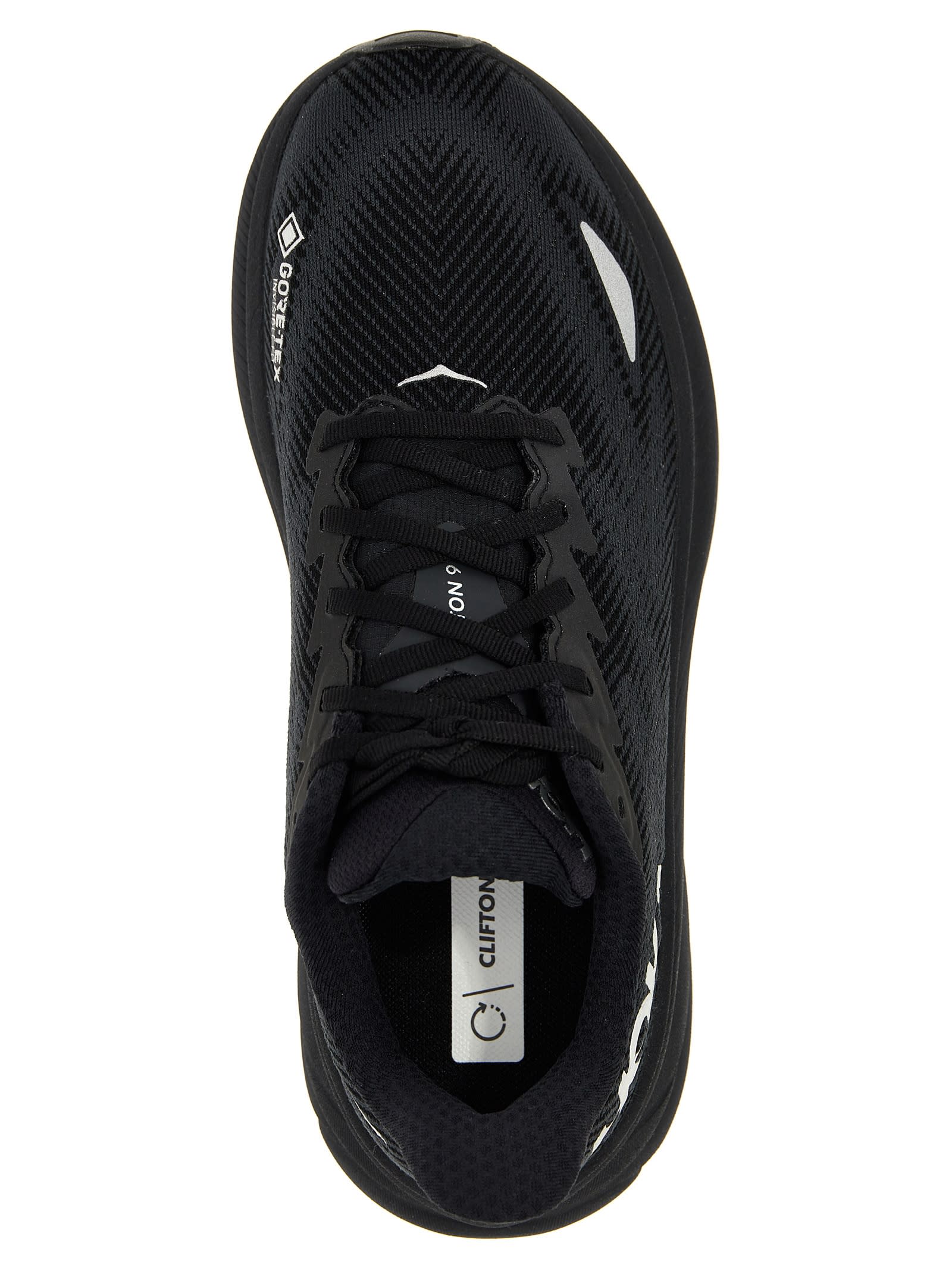 Shop Hoka Clifton 9gtx Sneakers In Black