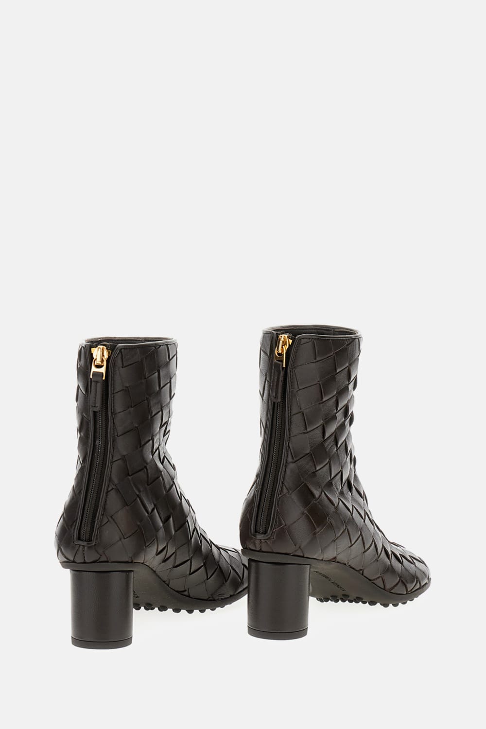 Bottega Veneta Atomic 75 Intrecciato Leather Ankle Boots In Red