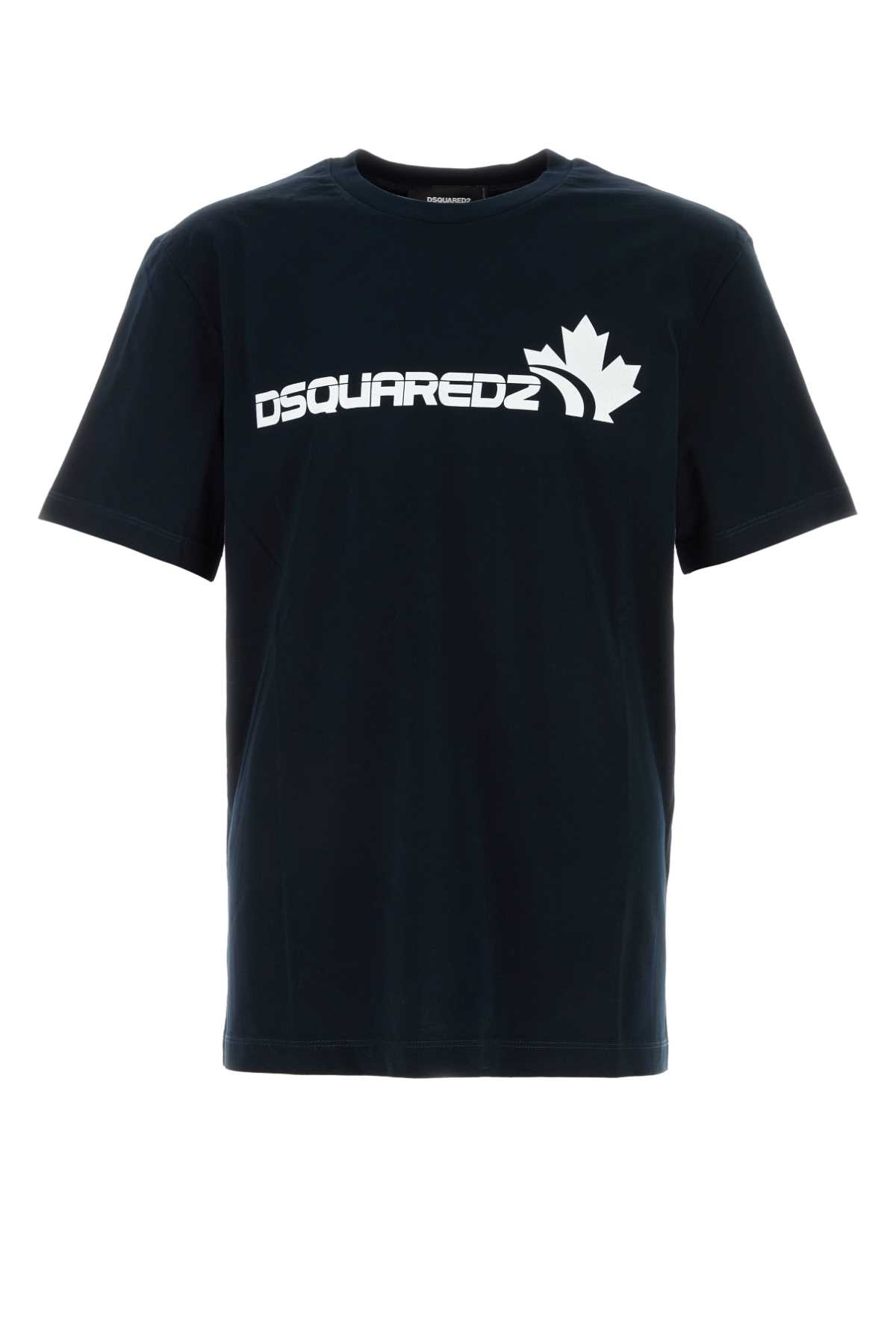 Dsquared2 Cotton Crew Neck T-shirt With Short Sleeves In Blue