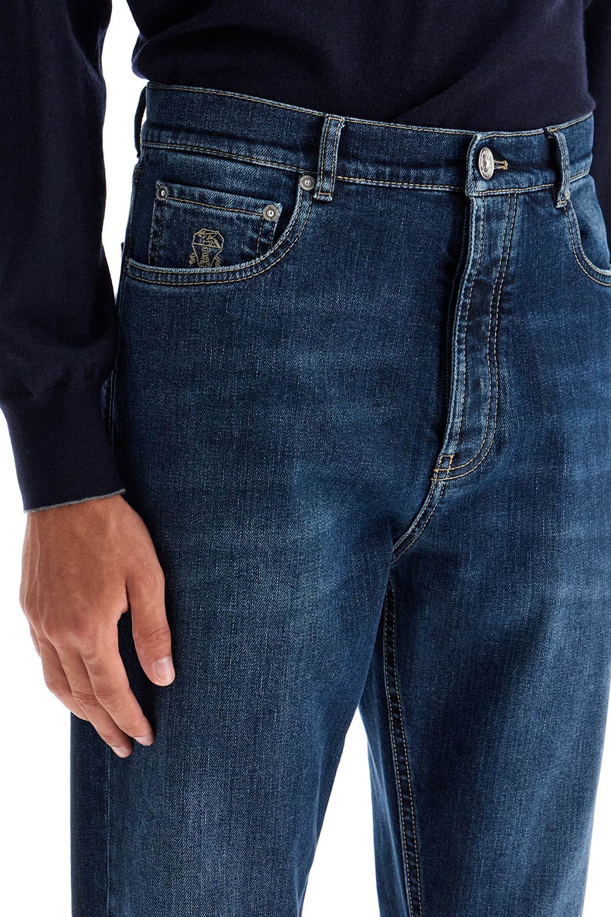 Brunello Cucinelli Stretch Denim Iconic Fit Jeans For A In Blue