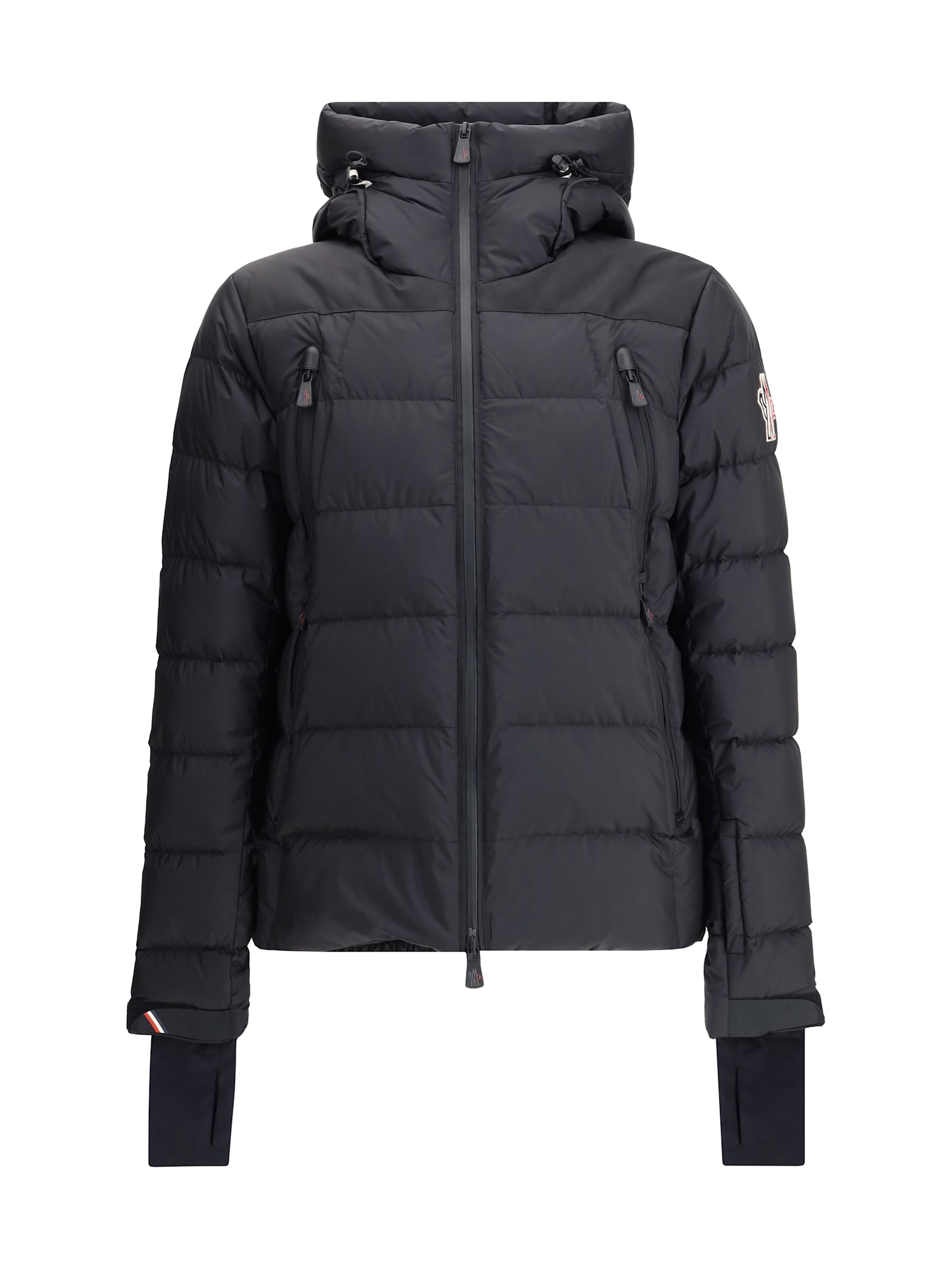 Moncler Down Ski Jacket Sleeve Pocket In Black