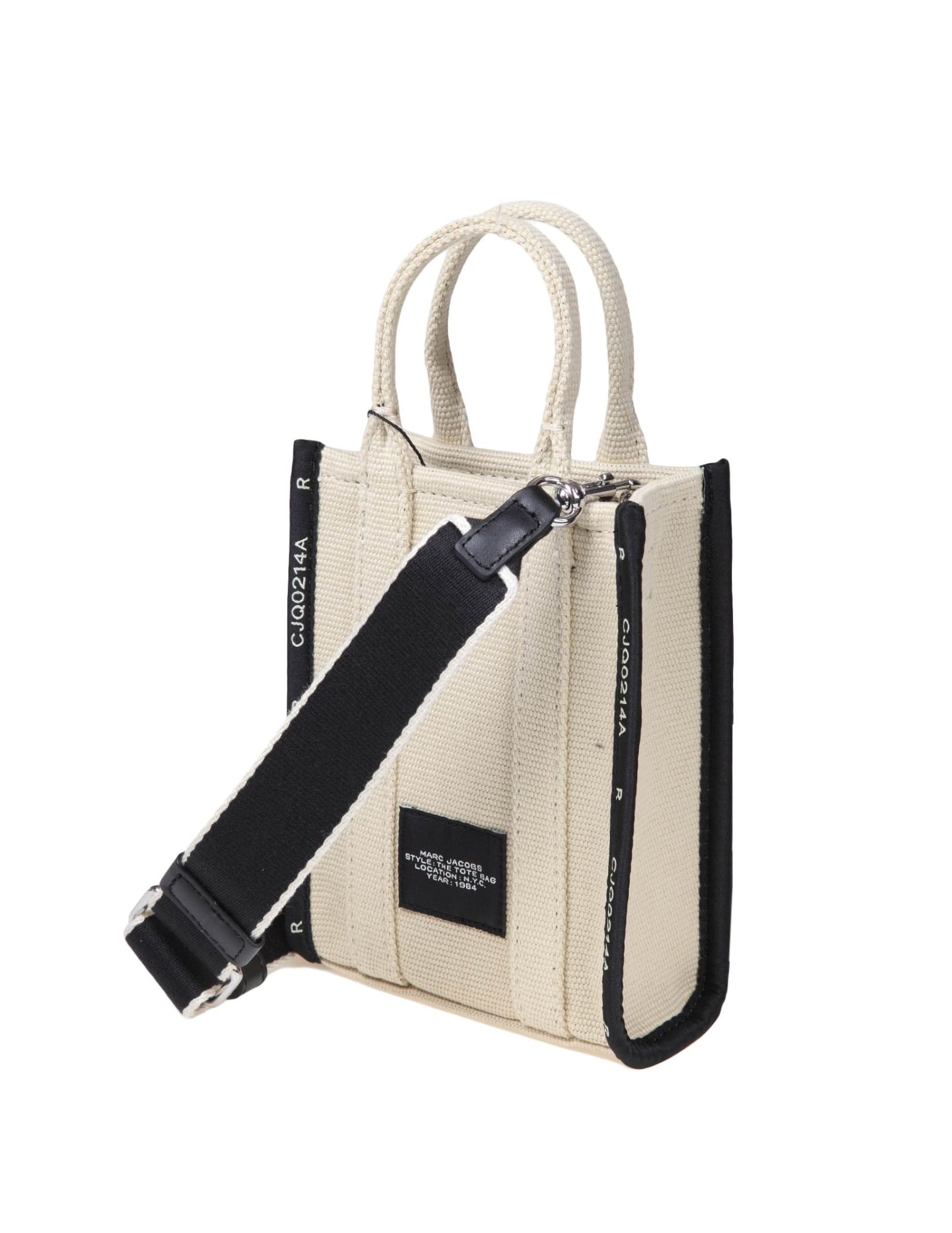 Shop Marc Jacobs The Phone Tote In Sand Color Jaquard Fabric