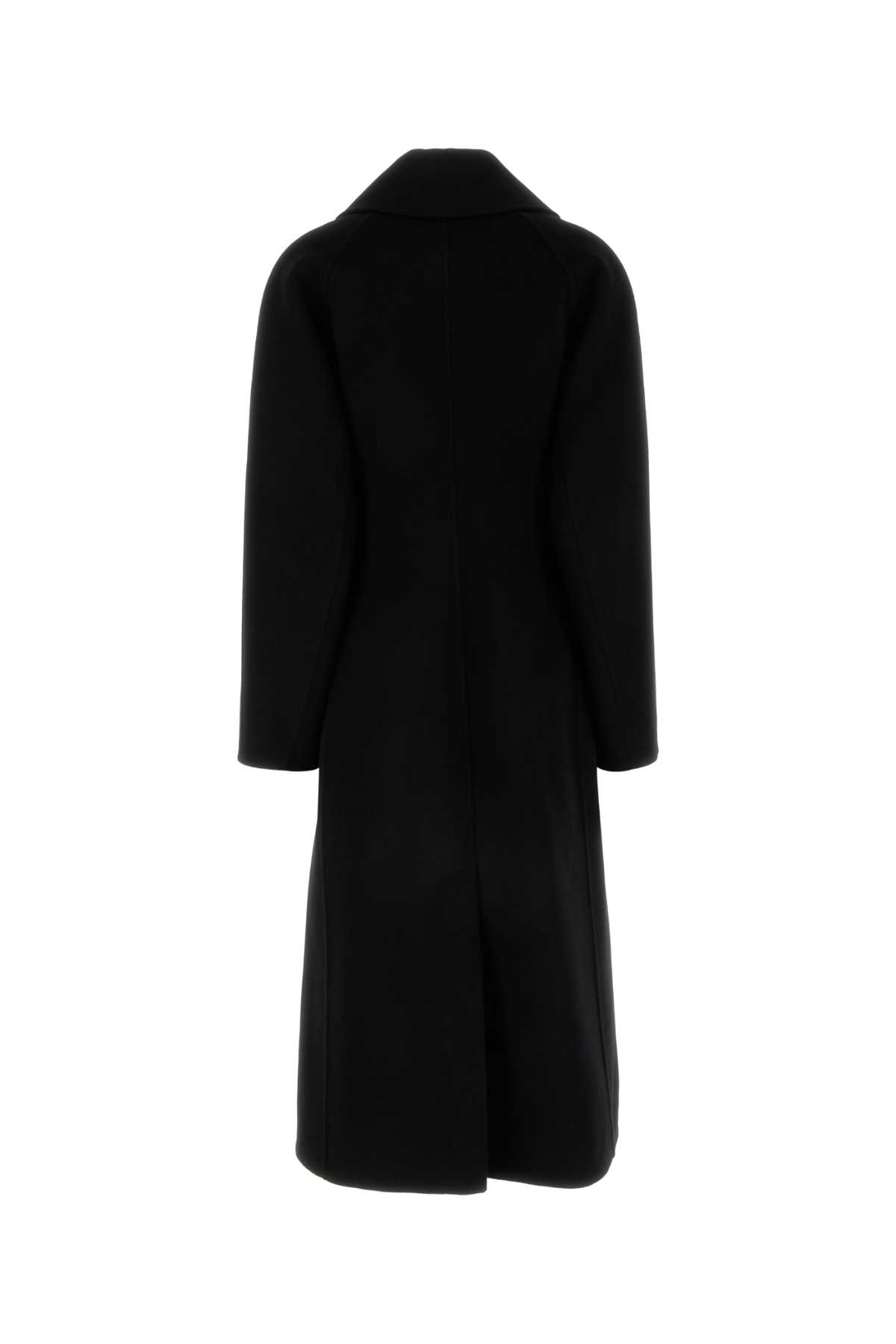 Shop Loewe Black Wool Blend Coat