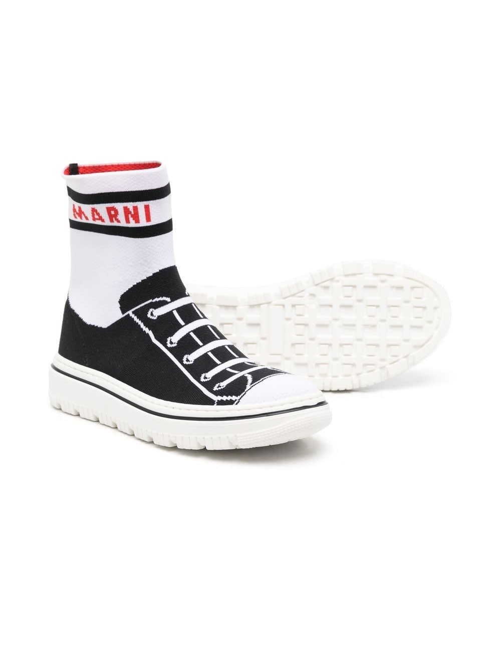 Shop Marni Sneakers With Logo In Black