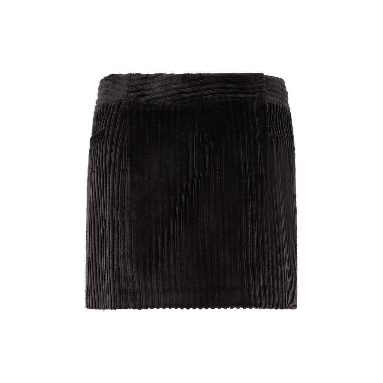 Shop Dolce & Gabbana Logo Plaque Mini Corduroy Skirt In Nero