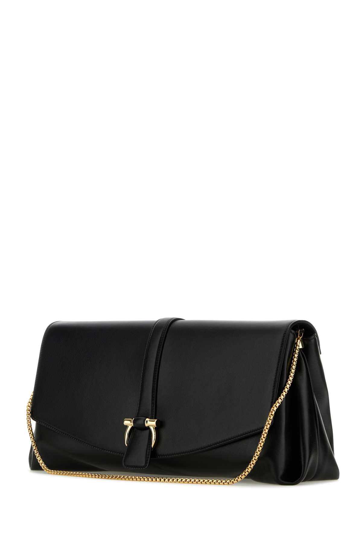 Shop Ferragamo Black Leather Large Crossbody Bag In Nero