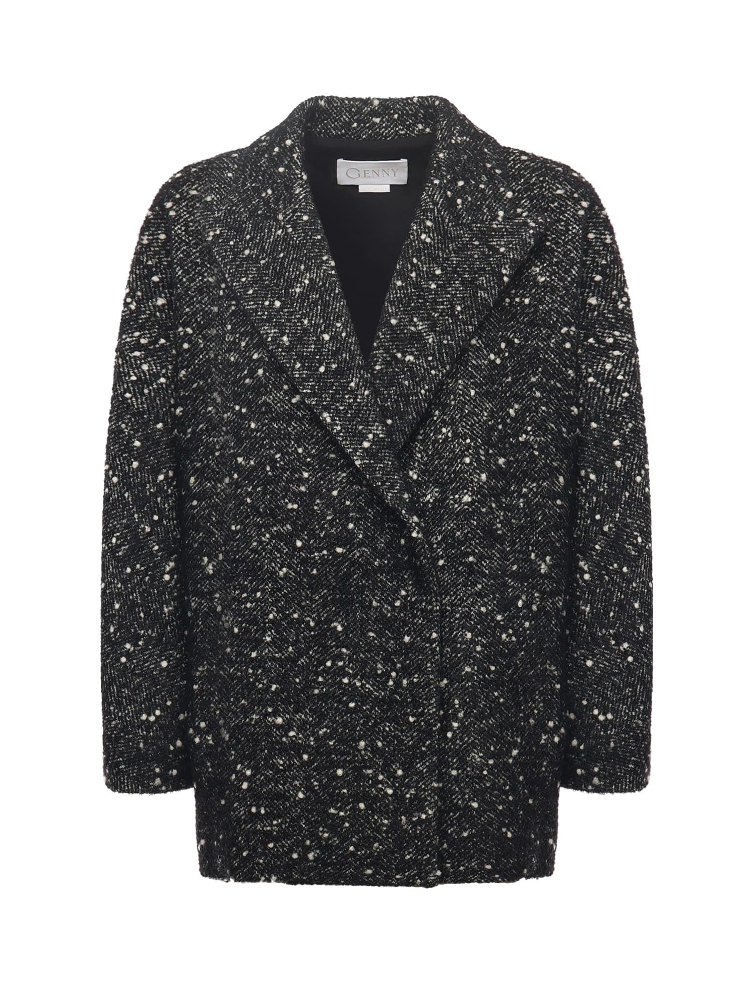 Genny Wool Pea Coat In Black