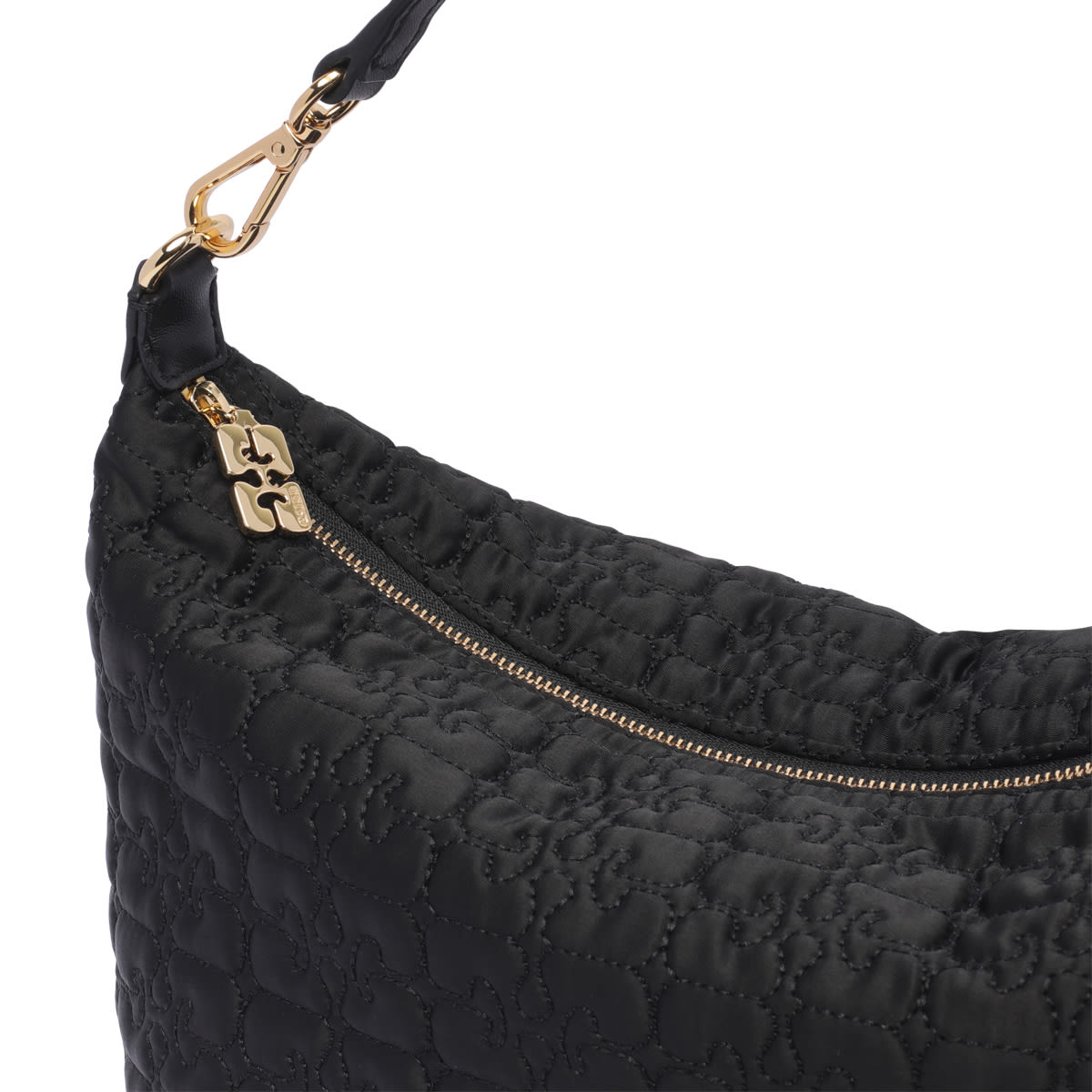 Shop Ganni Medium Butterfly Hand Bag In Black