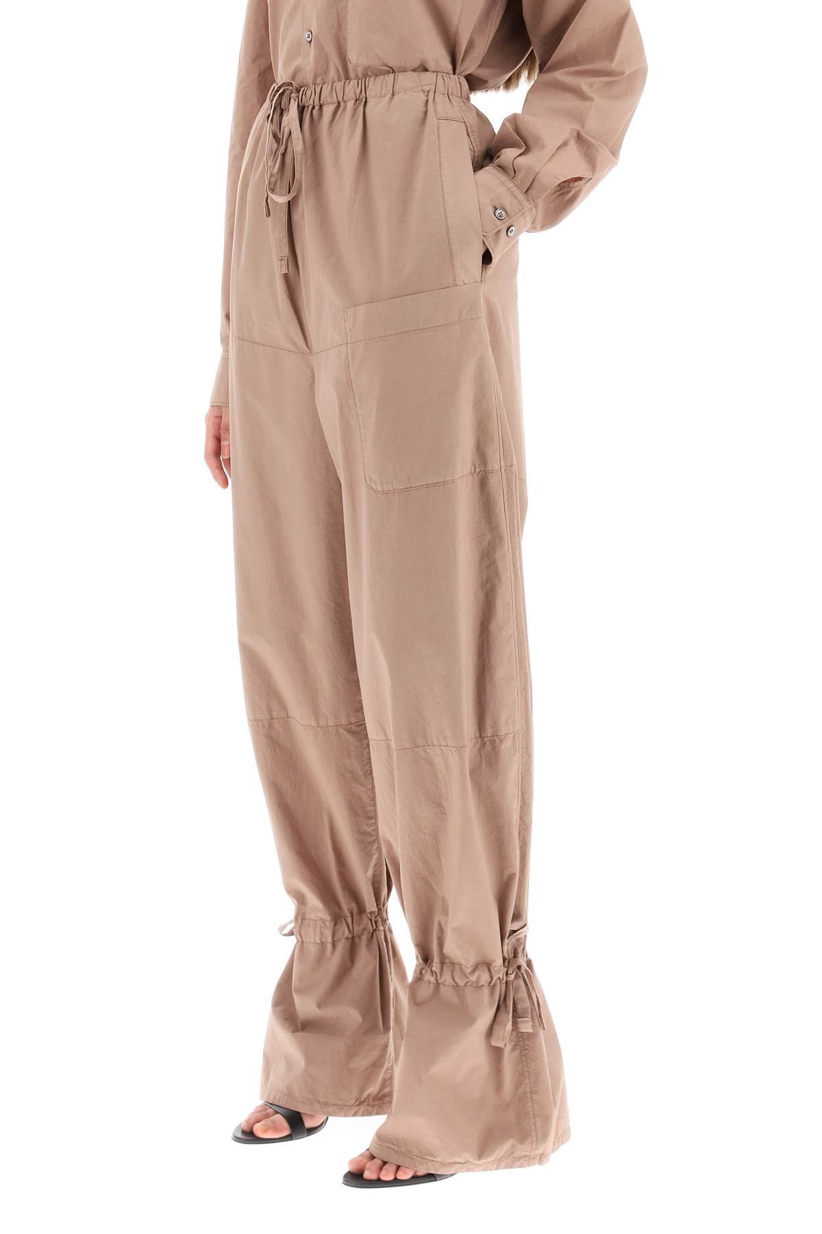 Shop Lemaire Parachute Pants In Cappuccino (brown)