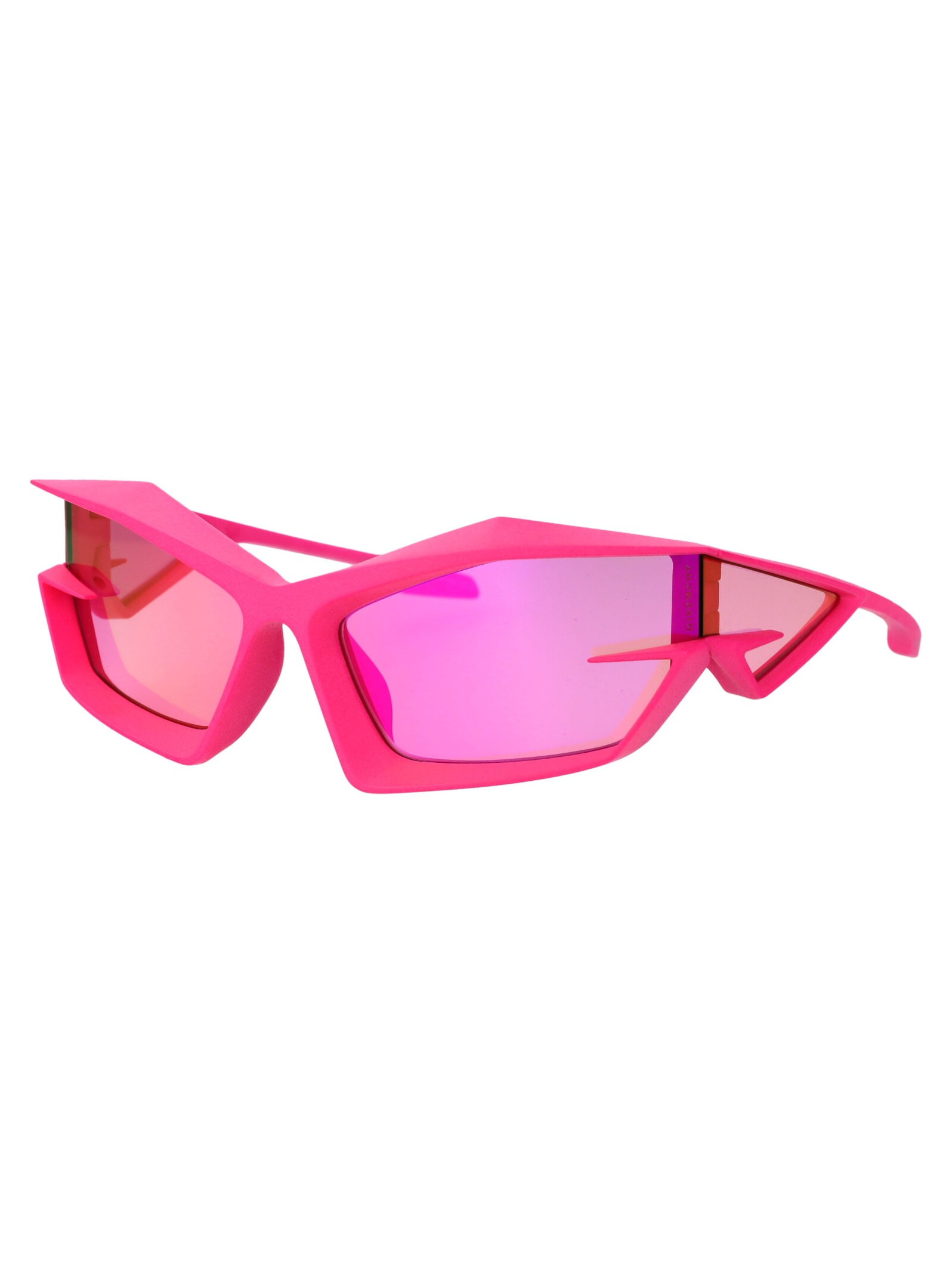 Shop Givenchy Giv Cut Sunglasses In 73y Matte Pink / Violet