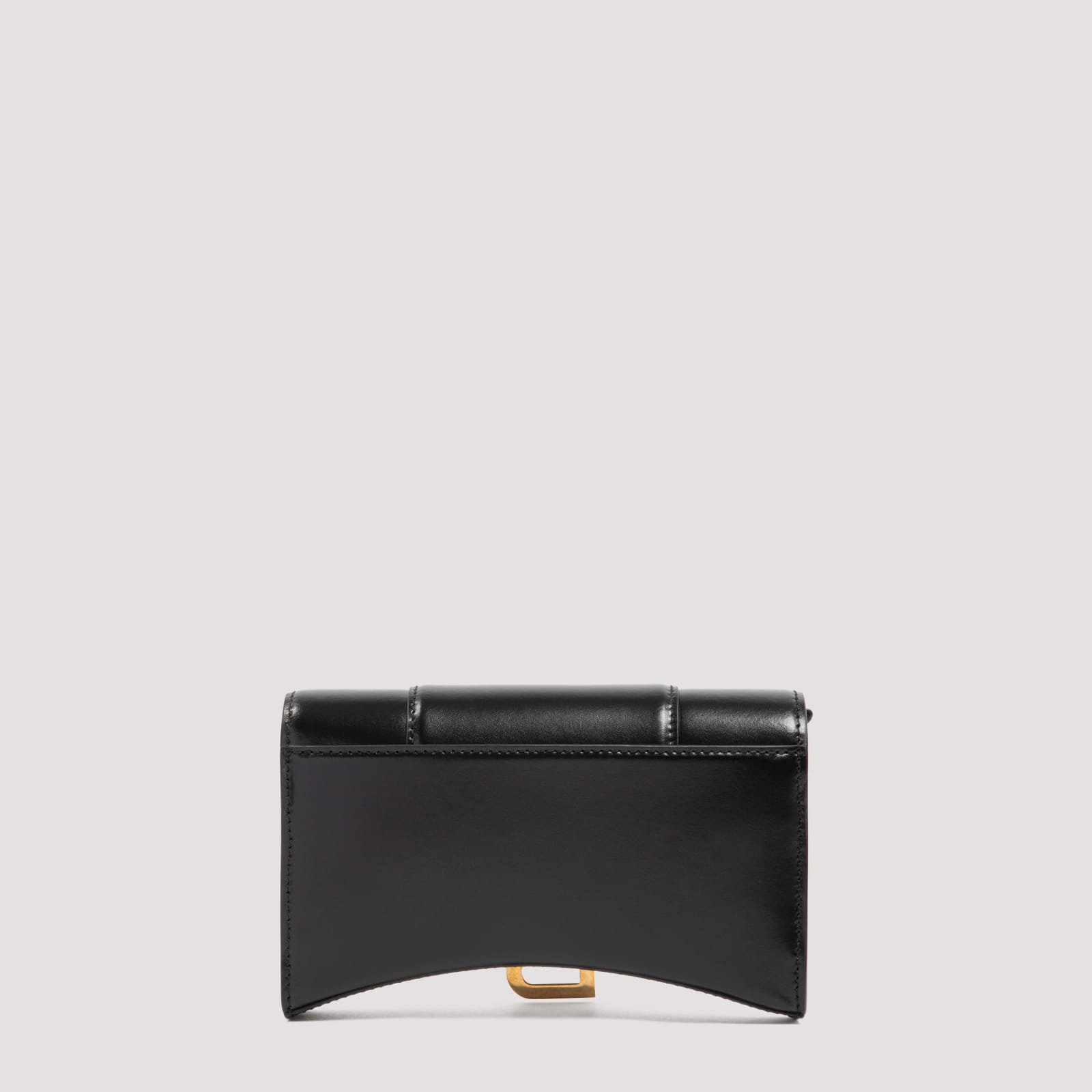 Shop Balenciaga Hourglass Wallet On Chain In Black