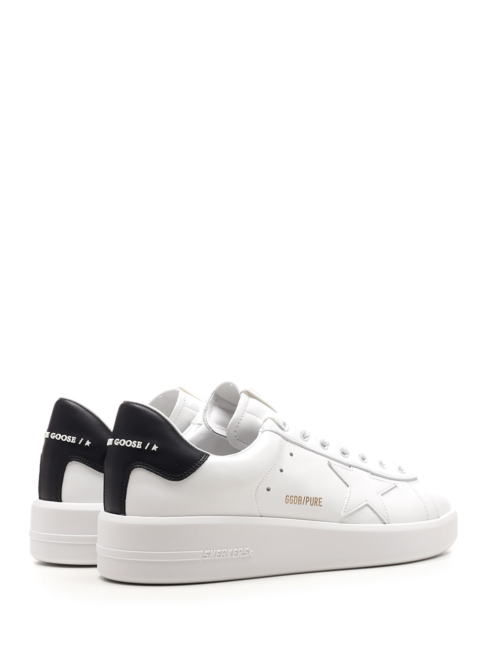 Shop Golden Goose White Pure Star Sneakers In White/black