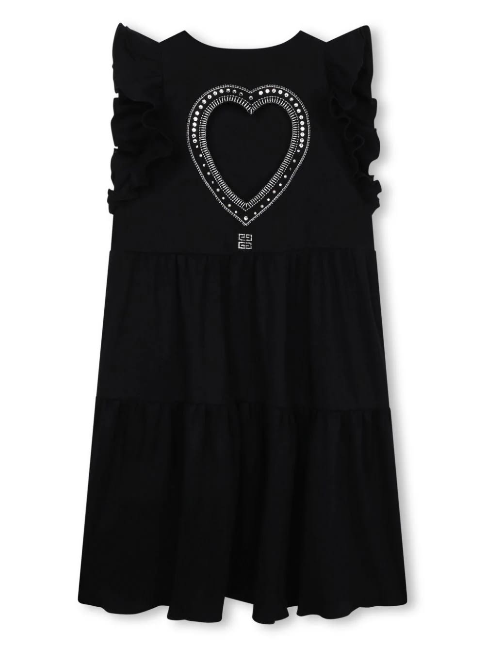 Shop Givenchy Black Sleeveless Dress With Rhinestone Logo