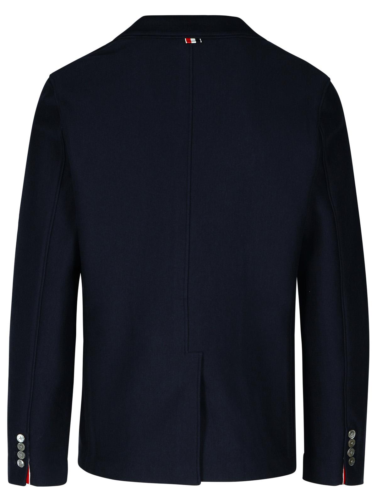 Shop Thom Browne Rwb Navy Cotton Blazer