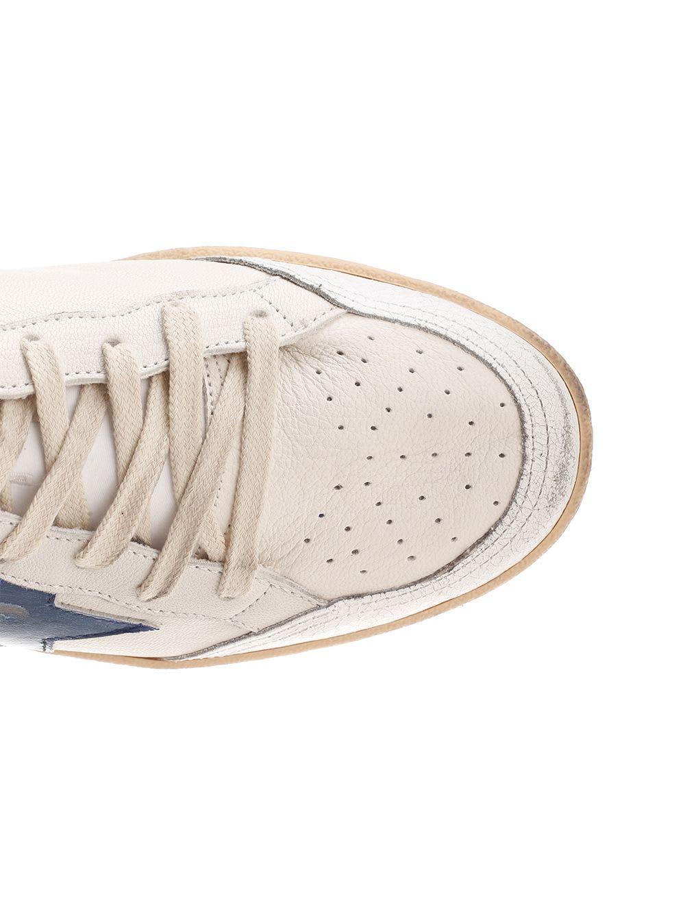 Golden Goose Vintage Low-top Sneakers With Laminated Leather Details In Multi