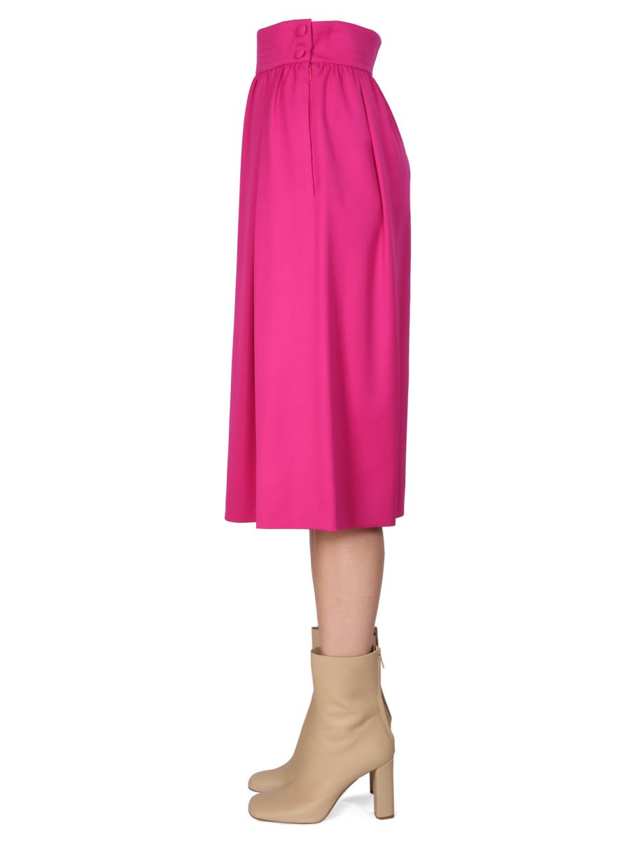 Shop Moschino Flared Midi Skirt In Purple