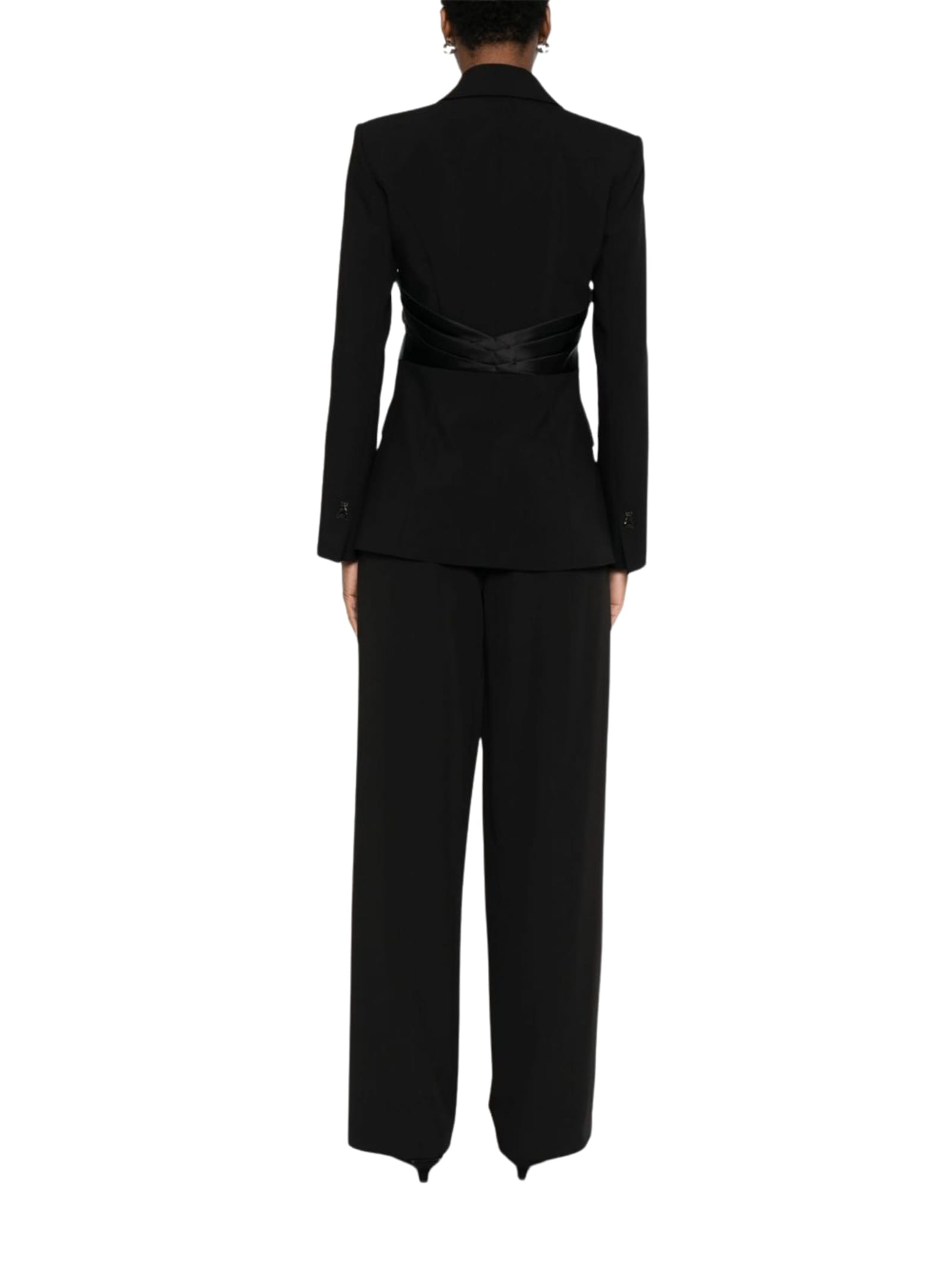 Patrizia Pepe Draped Blazer In Black