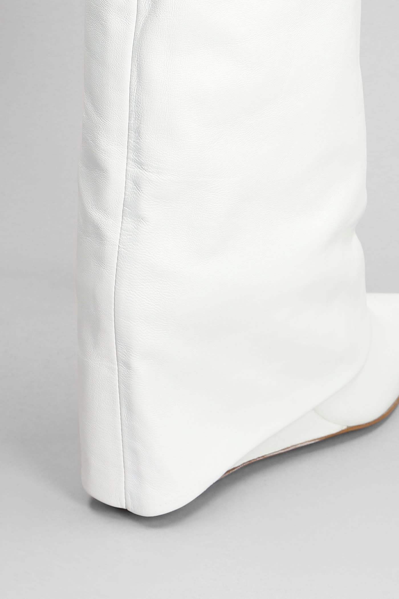 Shop The Seller Ankle Boots Inside Wedge In White Leather