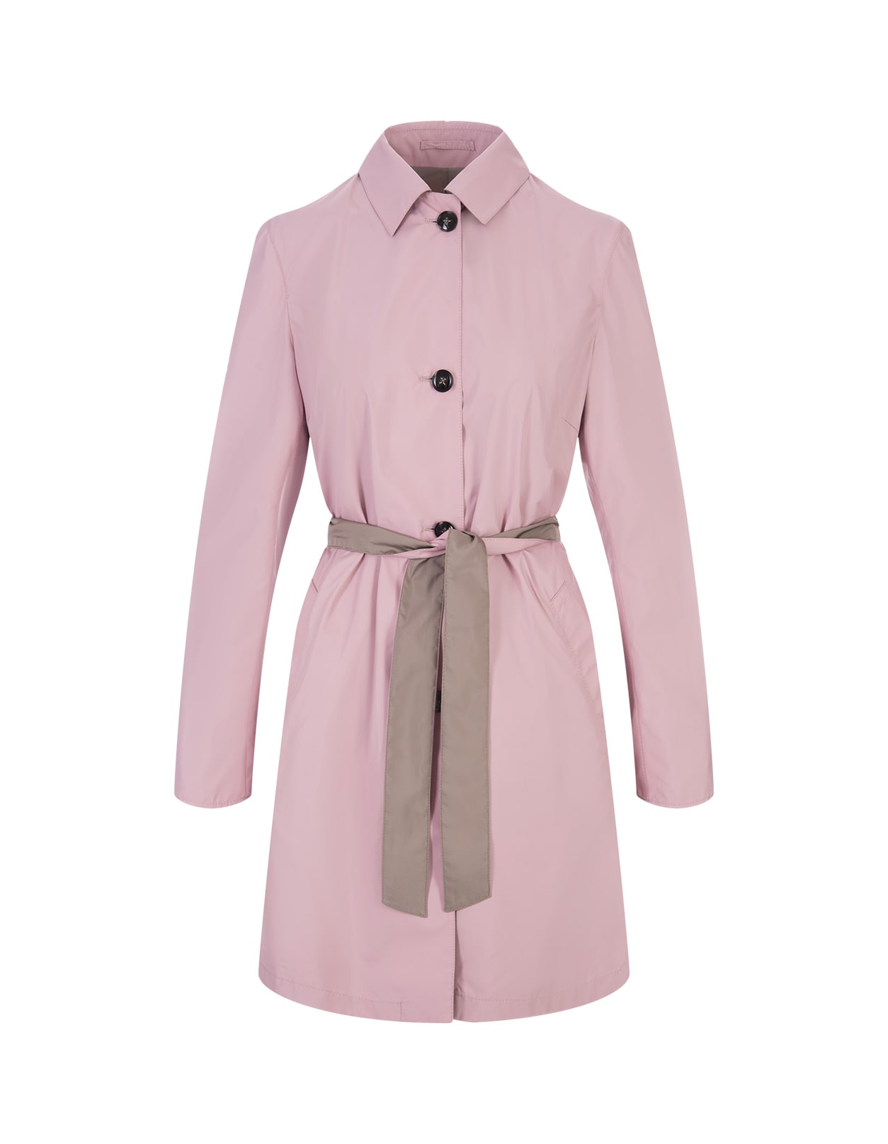 Pink And Sand Reversible Trench Coat