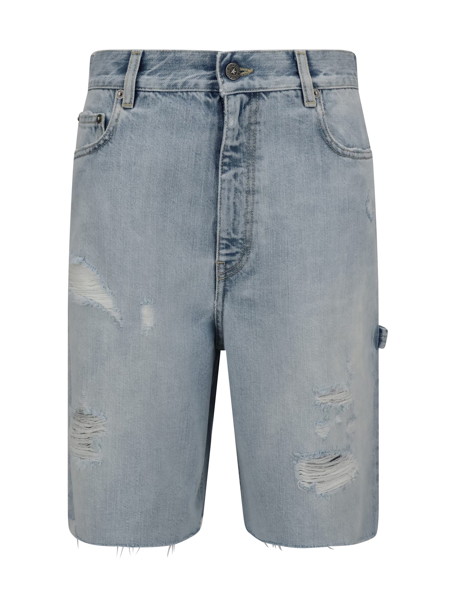 Golden Goose Denim Shorts In Blue