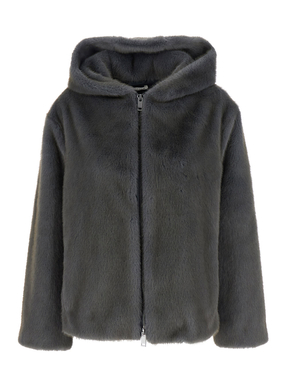 Parosh Hooded Eco Fur Jacket