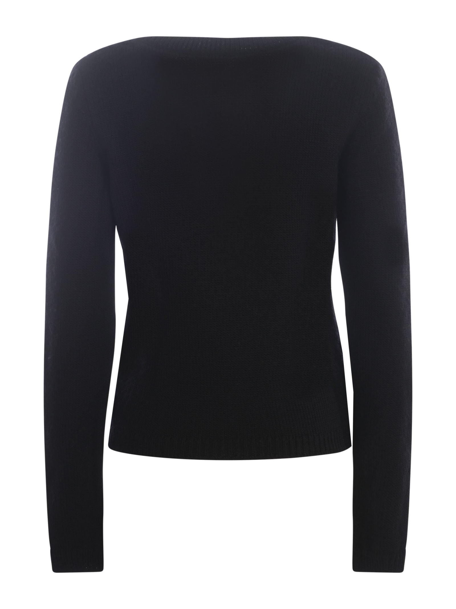 Shop Philosophy Di Lorenzo Serafini Sweater Philosophy Red Lips In Virgin Wool In Nero