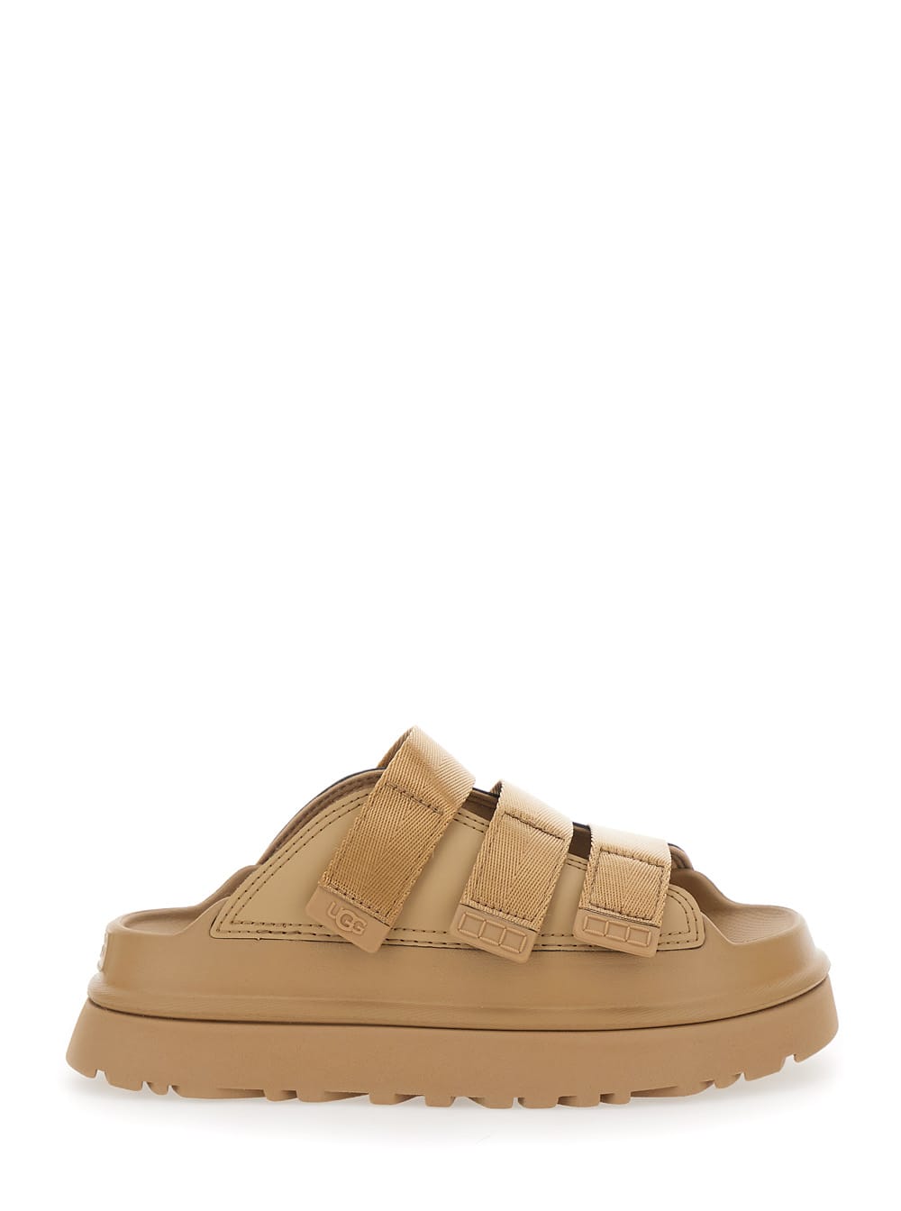 Ugg Golden Glow Beige Sandals With Round Open Toe In Tech Fabric Woman
