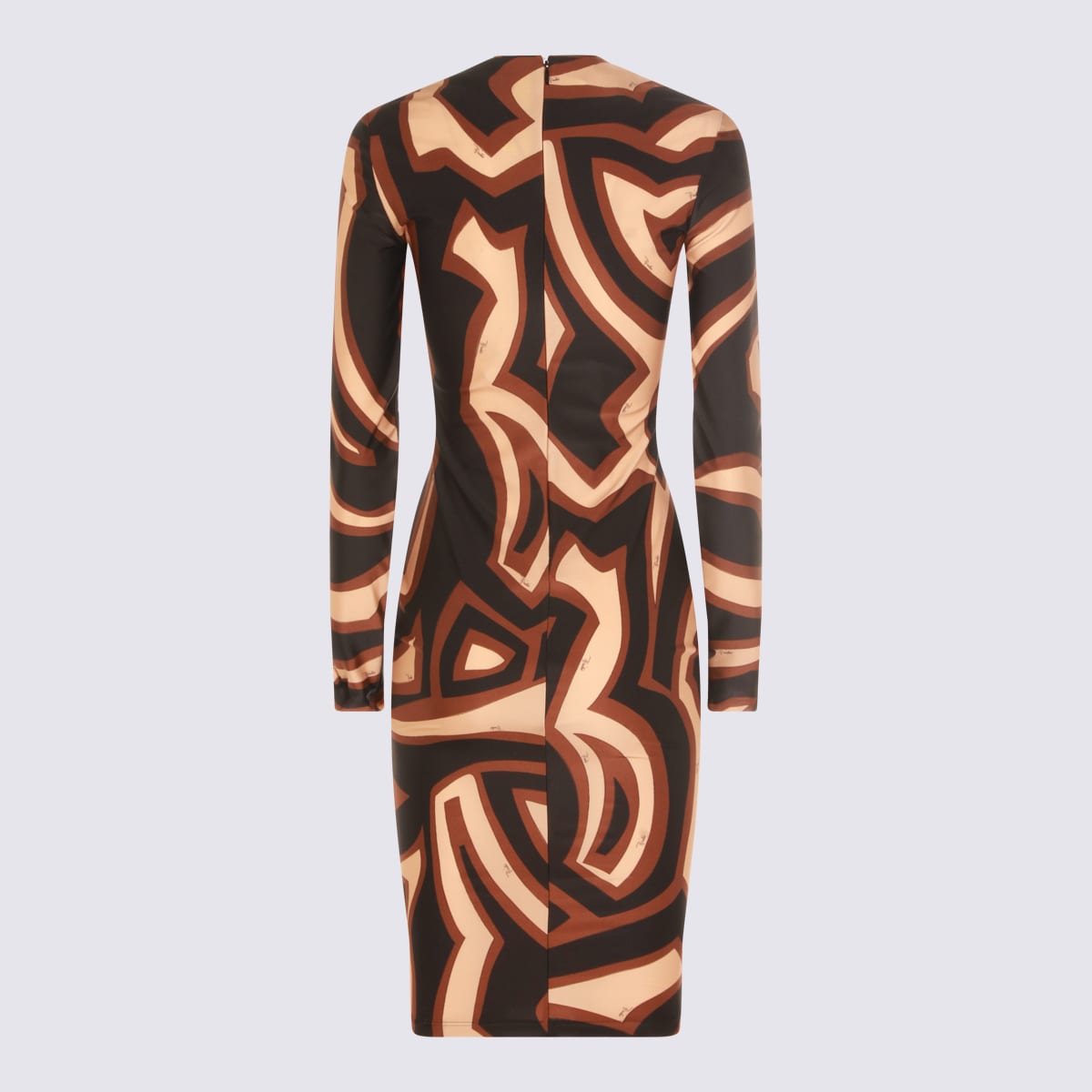 Pucci Black And Gold Viscose Dress In Brown