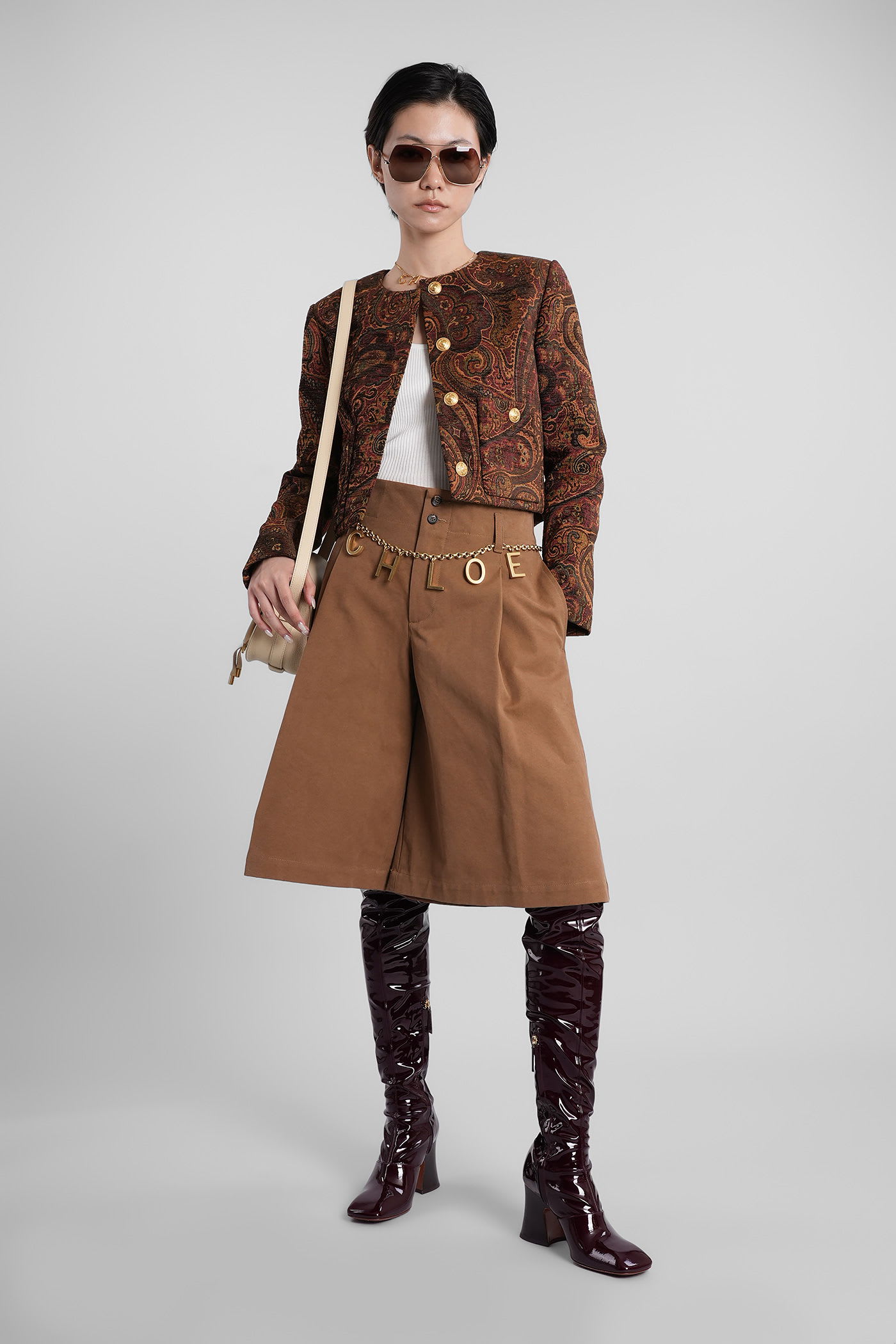 Chloé Shorts In Brown Cotton In Brown