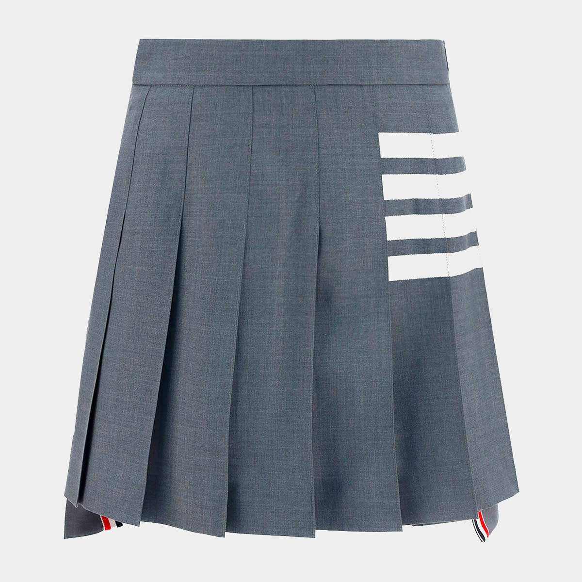 Thom Browne Grey And White Wool Skirt In Gray