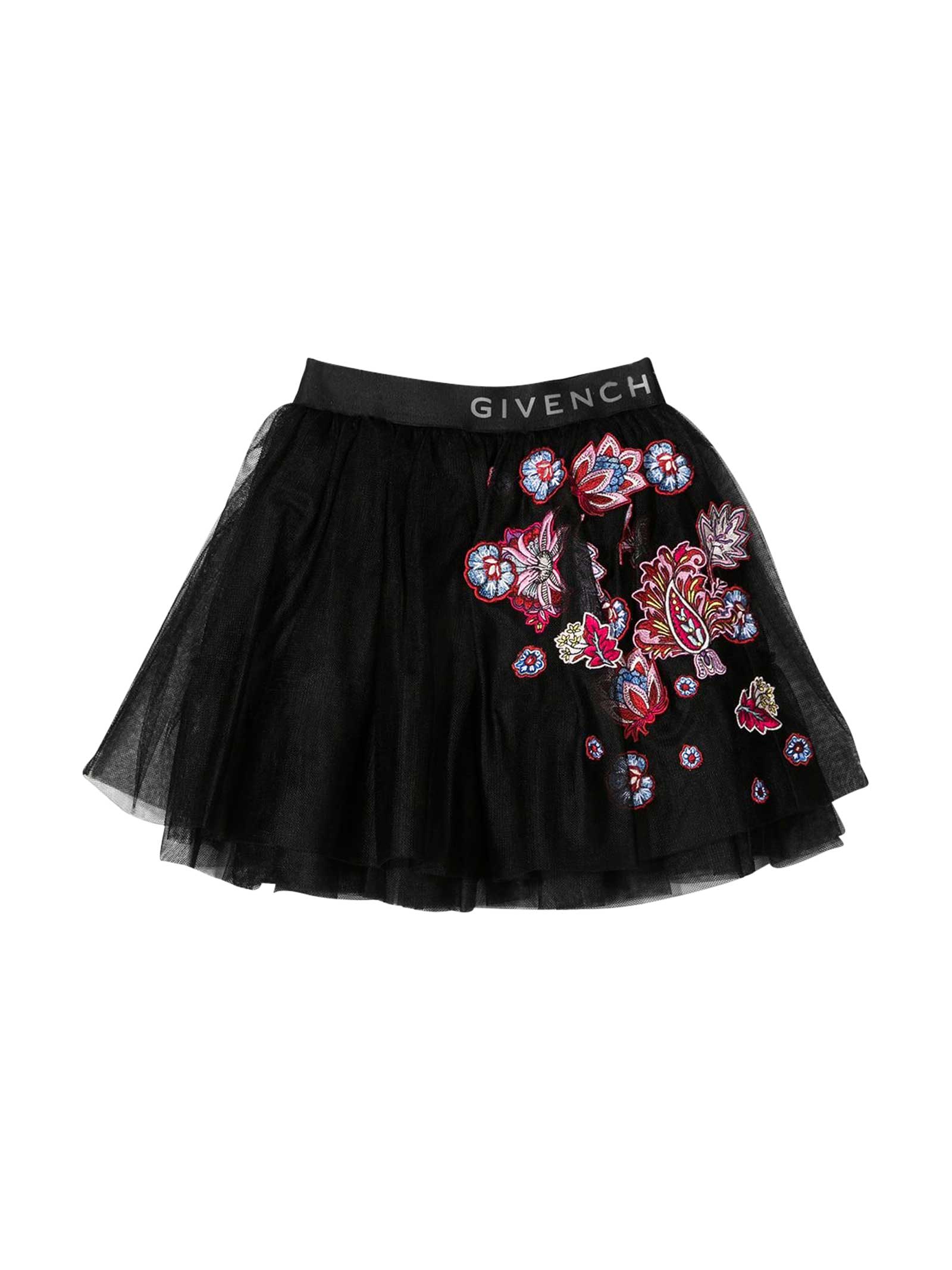 GIVENCHY BLACK SKIRT WITH PRINT,H13042 09B