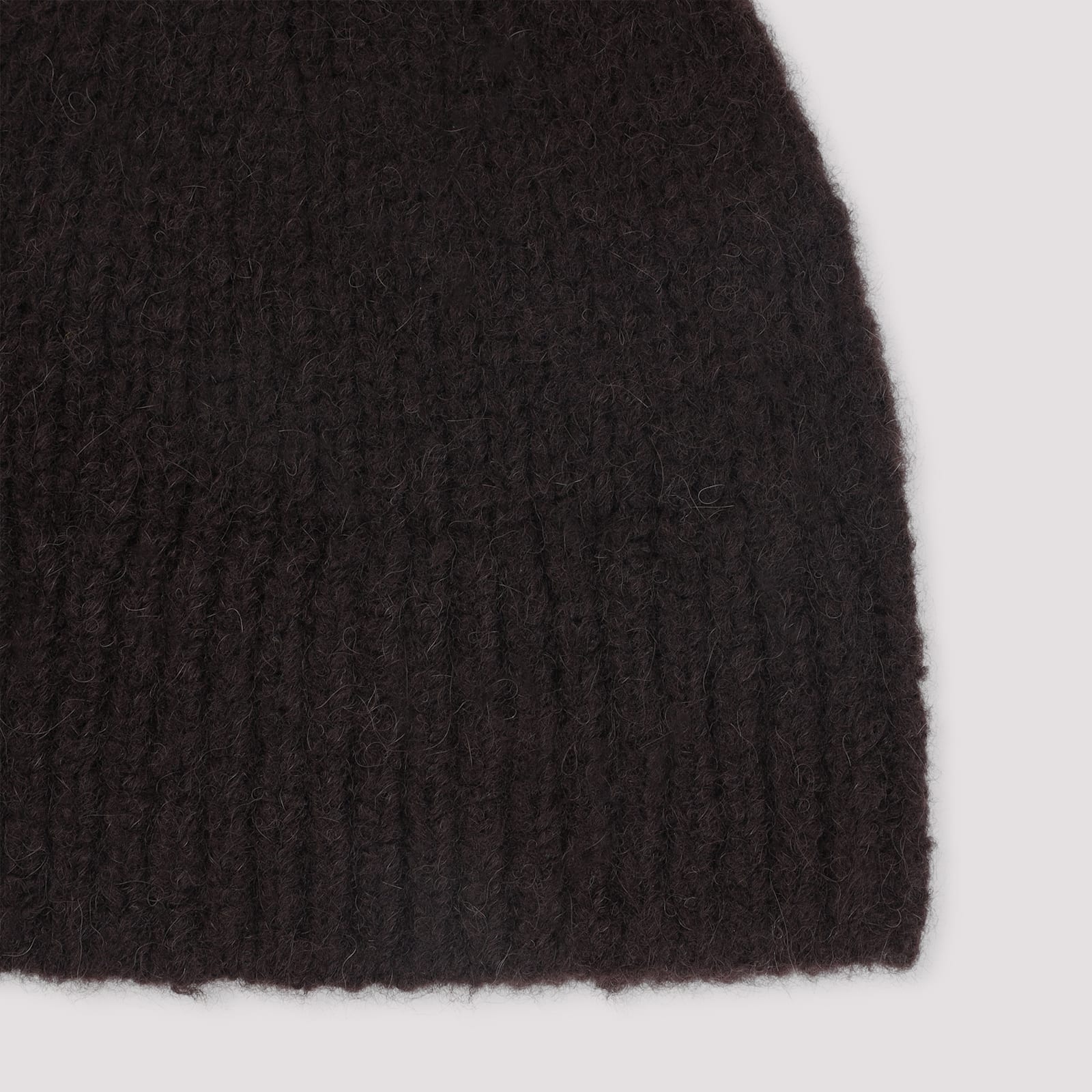 Dries Van Noten Warm Alpaca Blend Beanie Hat In Brown