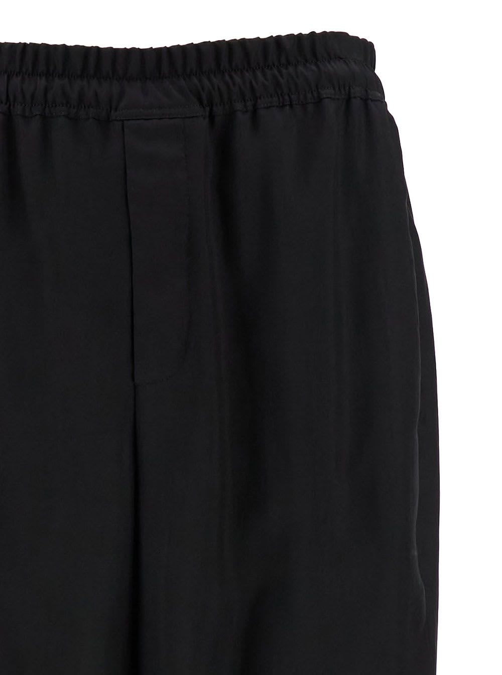 Shop Saint Laurent Black Jogger Pants With Elastic Waistband In Cupro Man