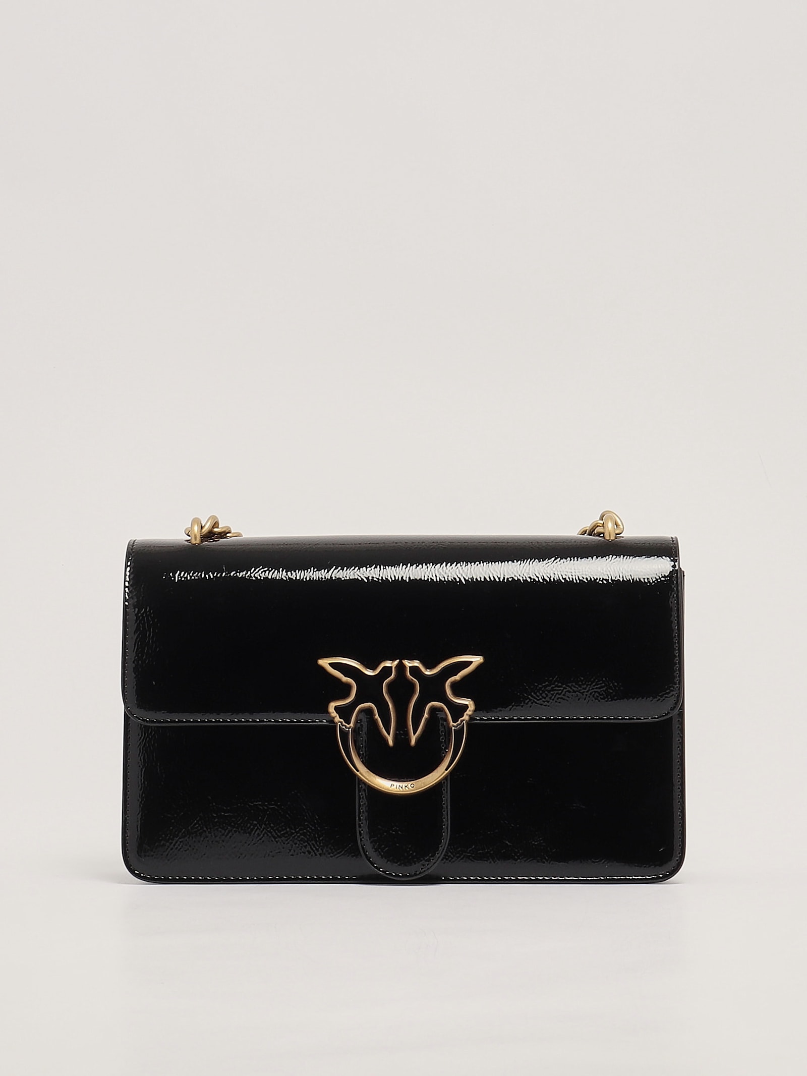 Pinko Love One Classic Light Clutch In Nero