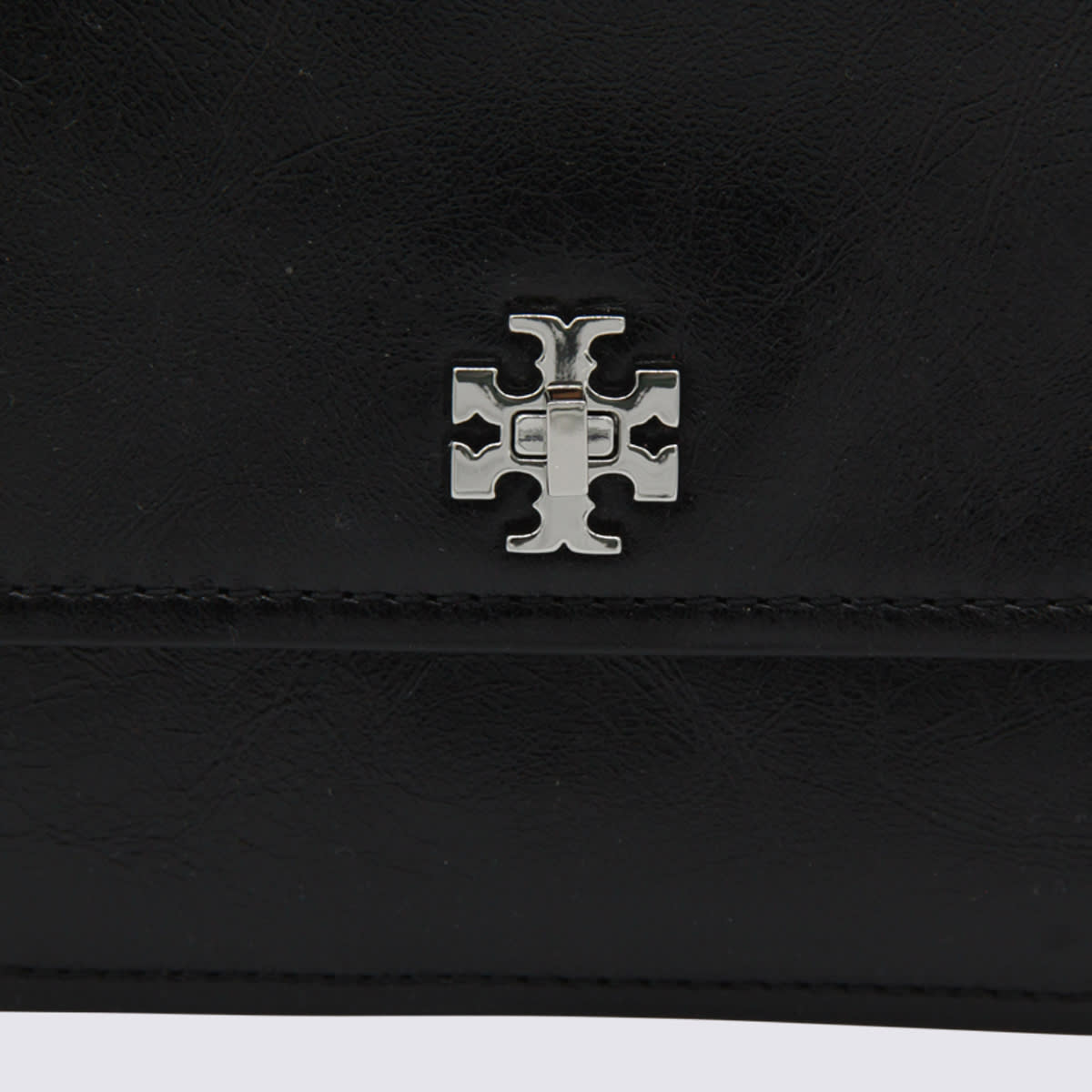 Tory Burch Black Leather Kira Turnlock Shoulder Bag In Black
