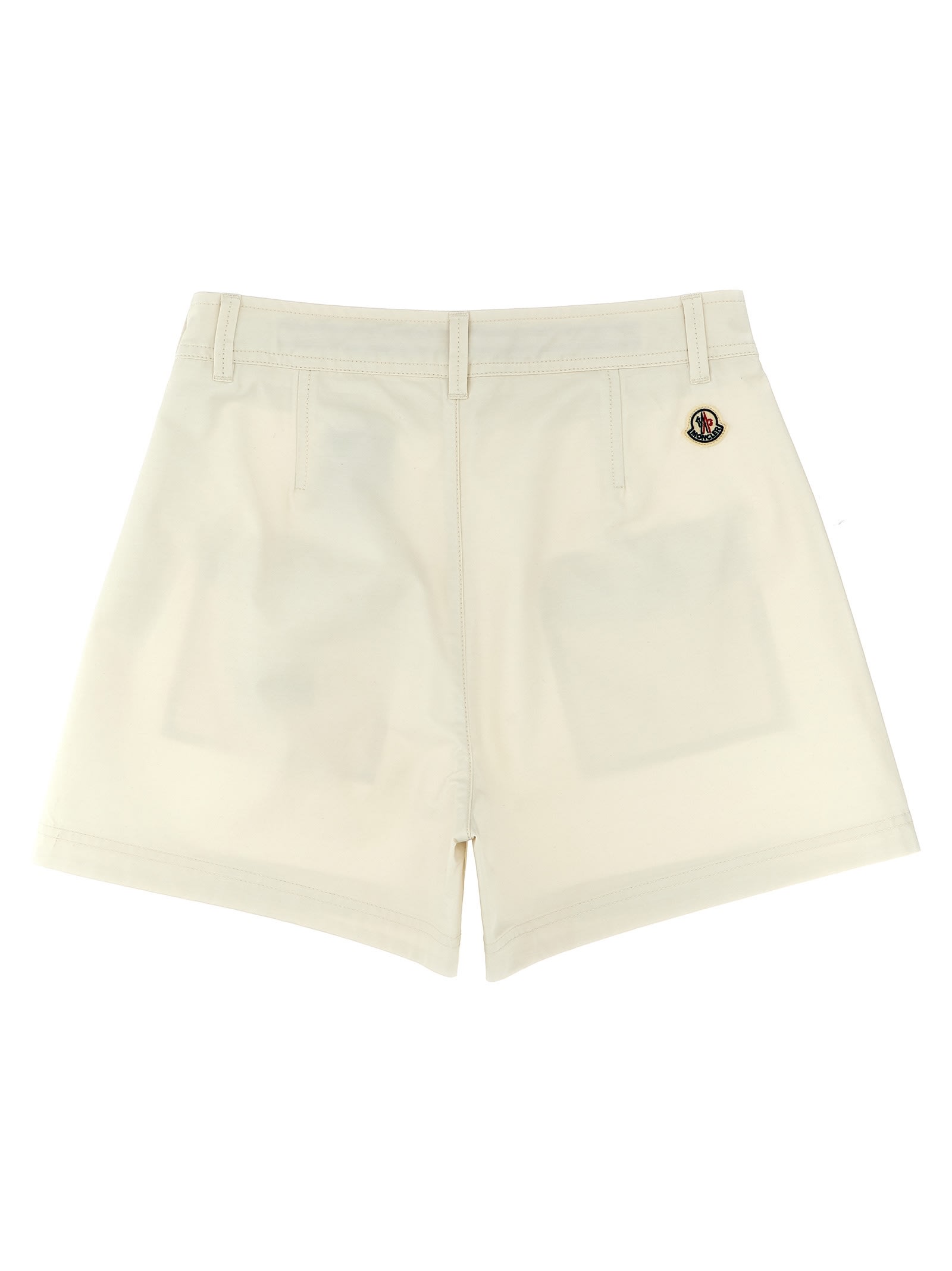 Shop Moncler Twill Shorts In White